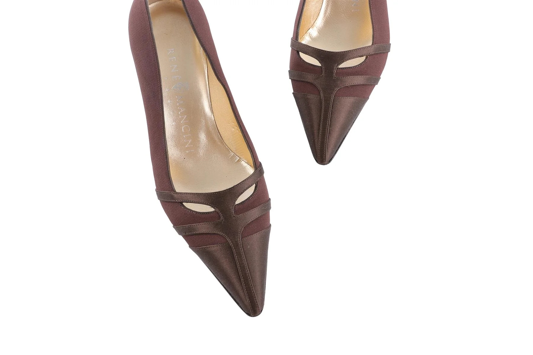 RENÉ MANCINI BROWN SATIN PUMPS EU 36.5 UK 3.5 US 6.5 - Image 4