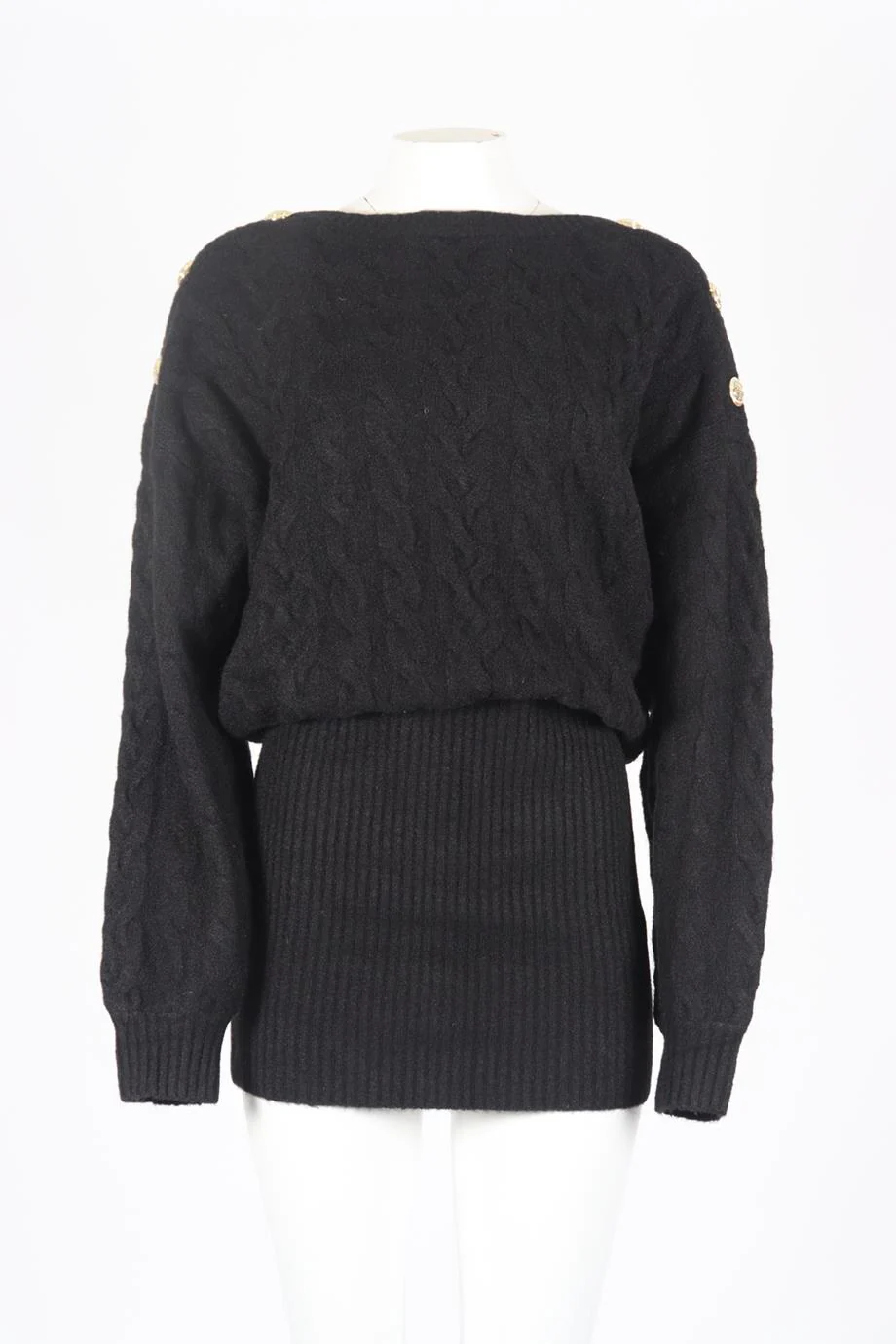 RETROFÊTE CABLE KNIT WOOL BLEND MINI DRESS MEDIUM - Image 2