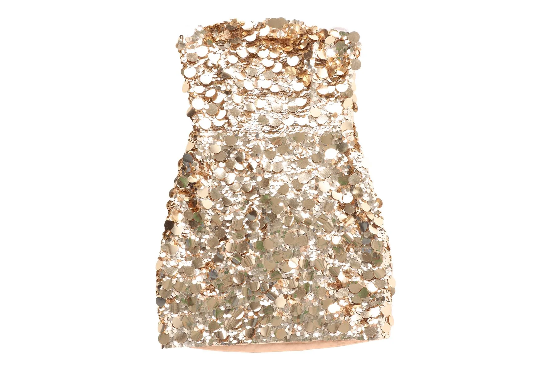 RETROFETE GOLD SEQUIN MINI DRESS XXSMALL - Image 2