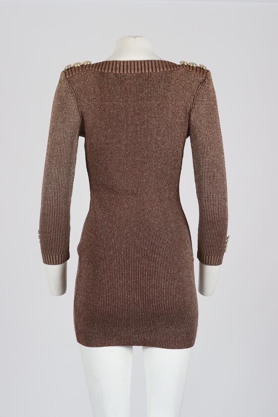 RETROFÊTE METALLIC RIBBED KNIT MINI DRESS MEDIUM - Image 4