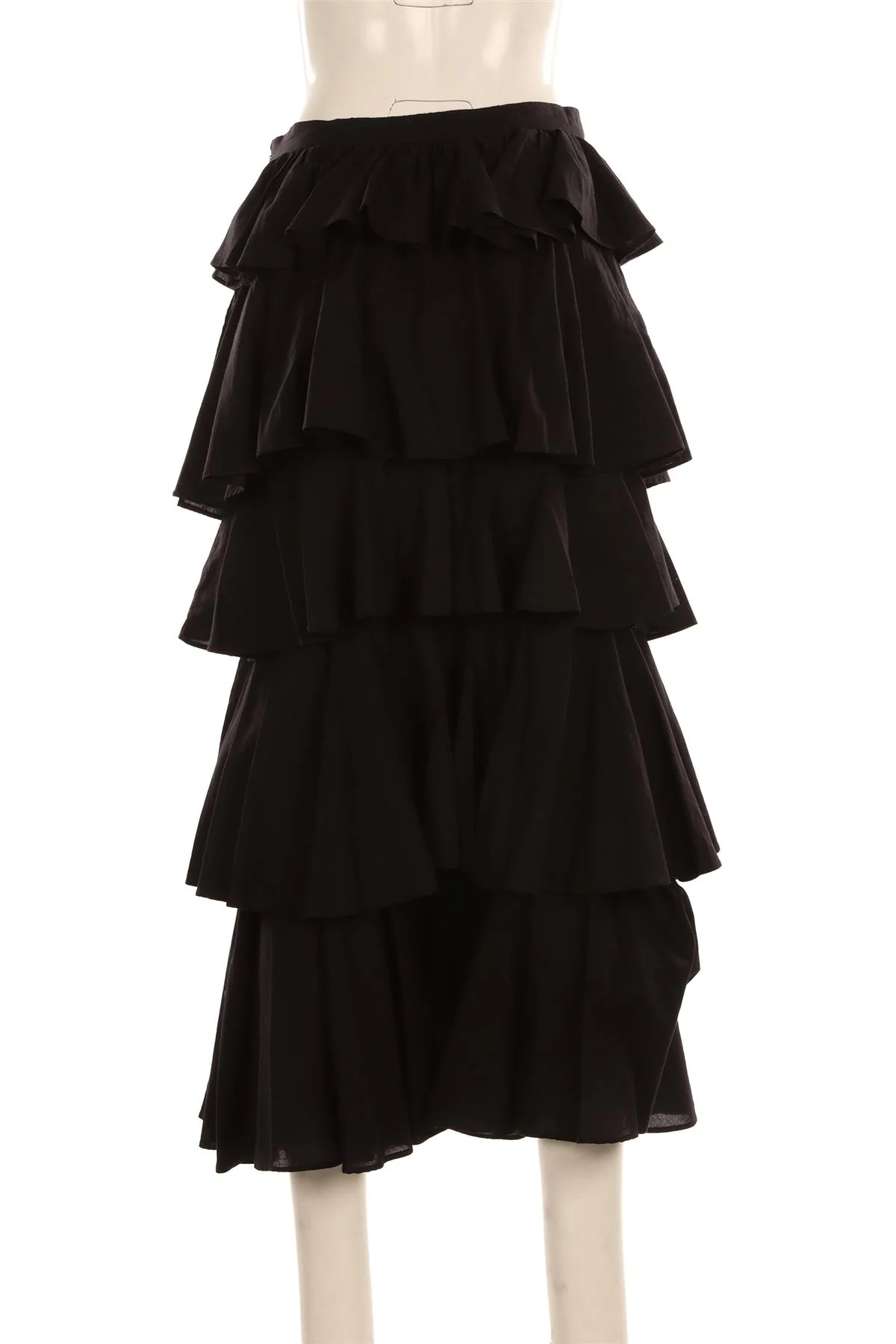 RHODE BLACK COTTON MAXI SKIRT SMALL - Image 4