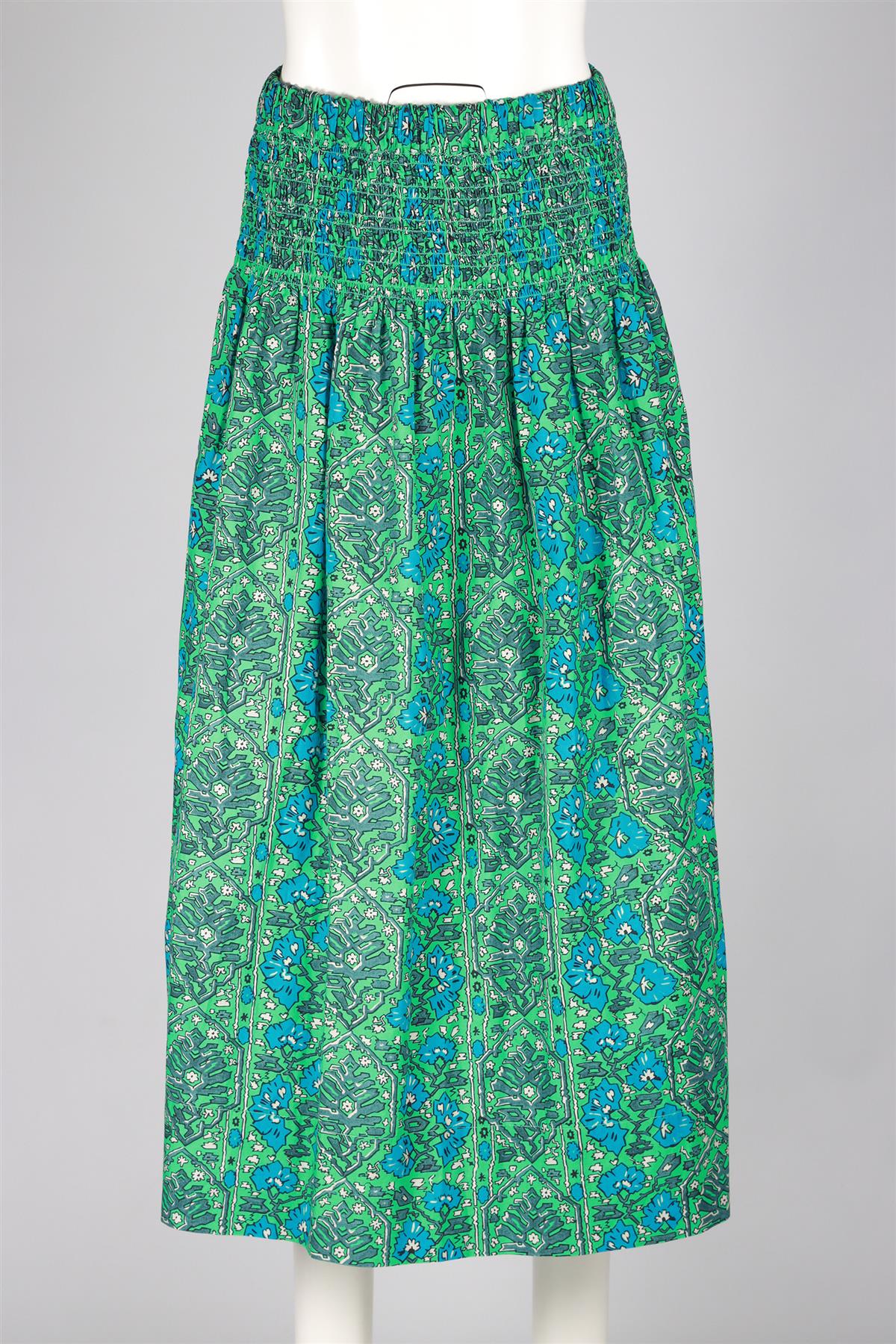 RHODE GREEN COTTON MAXI SKIRT LARGE - Image 2