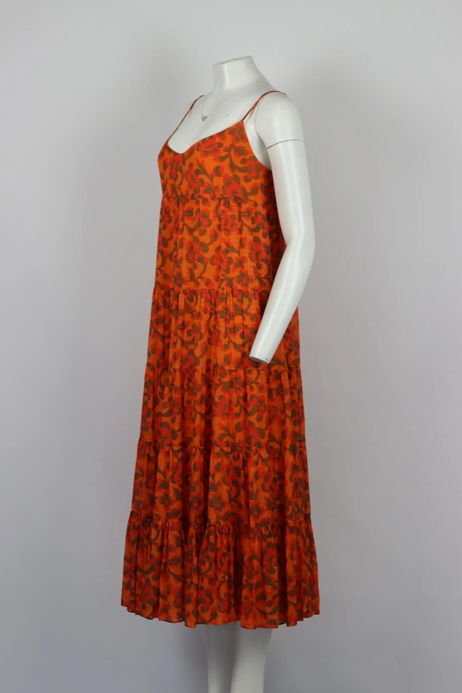 RHODE PRINTED CHIFFON MAXI DRESS MEDIUM - Image 3