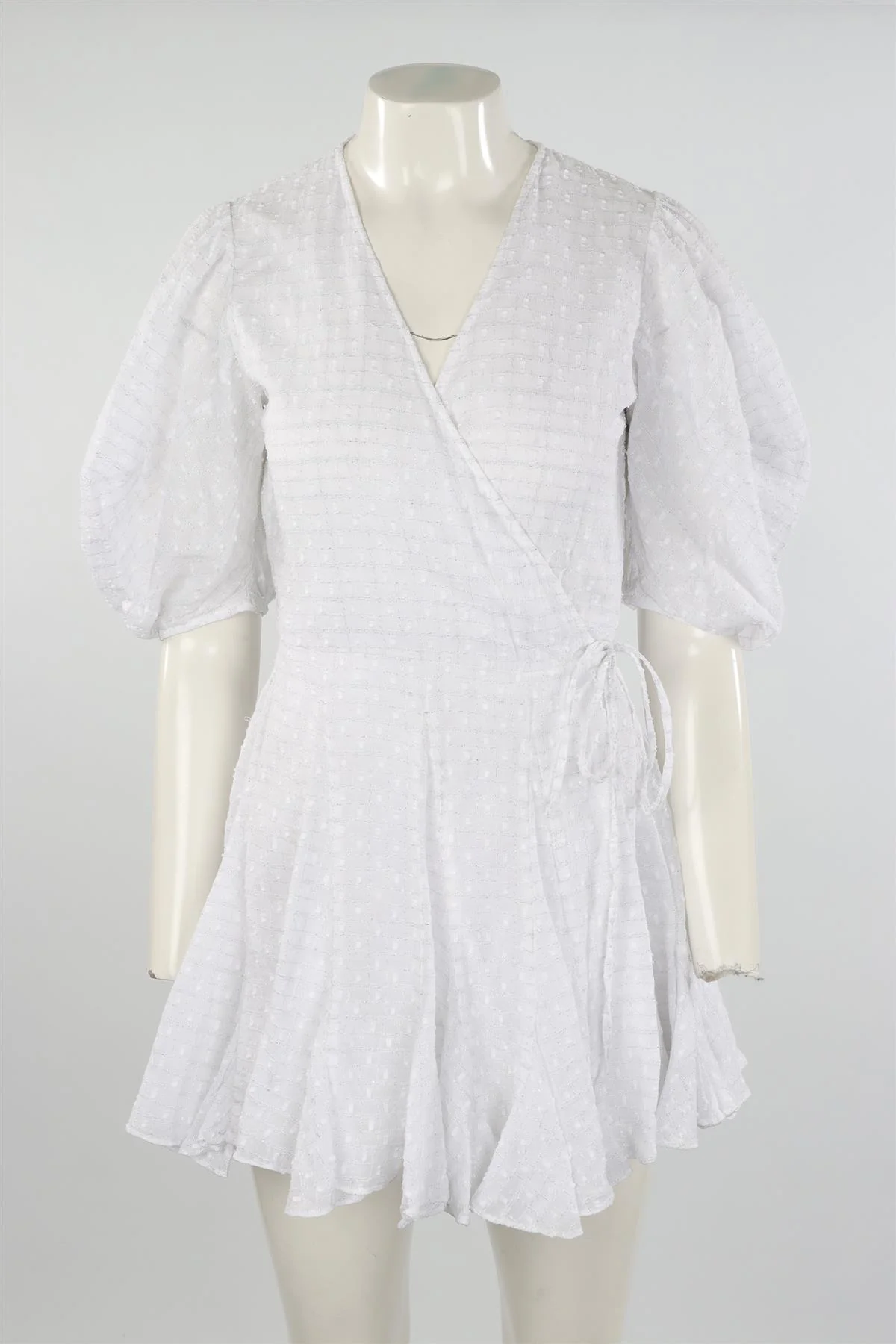 RHODE WHITE COTTON WRAP MINI DRESS MEDIUM - Image 2