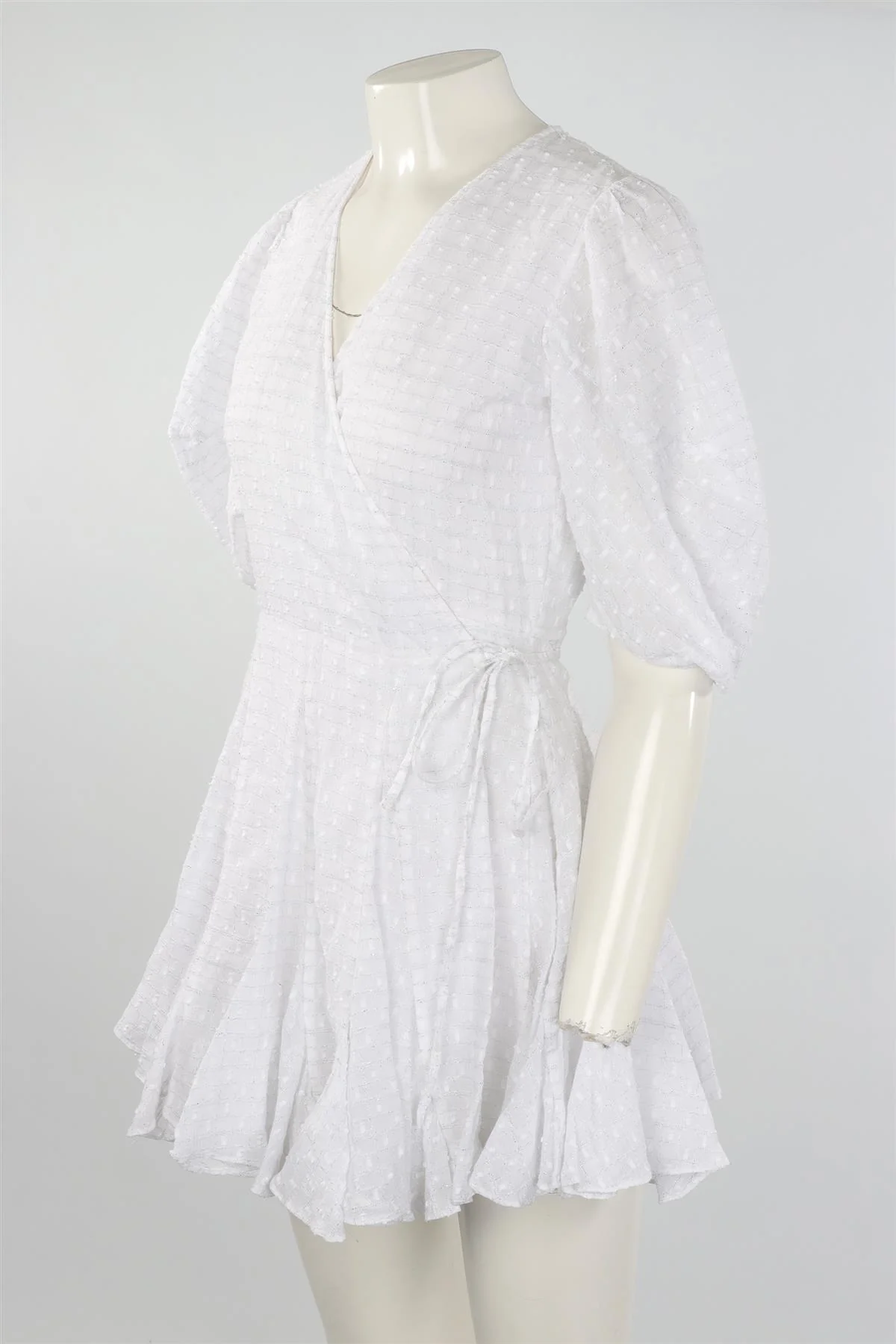 RHODE WHITE COTTON WRAP MINI DRESS MEDIUM - Image 3