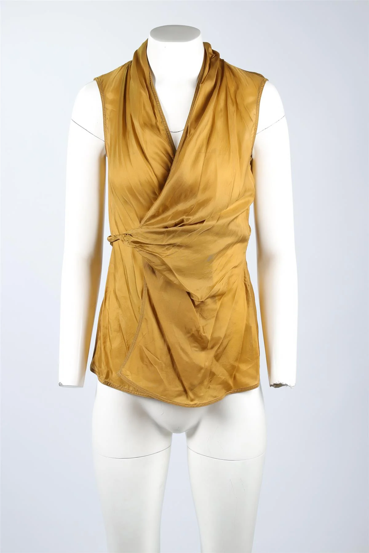 RICH OWENS GOLD SILK TOP IT 42 UK 10 - Image 2