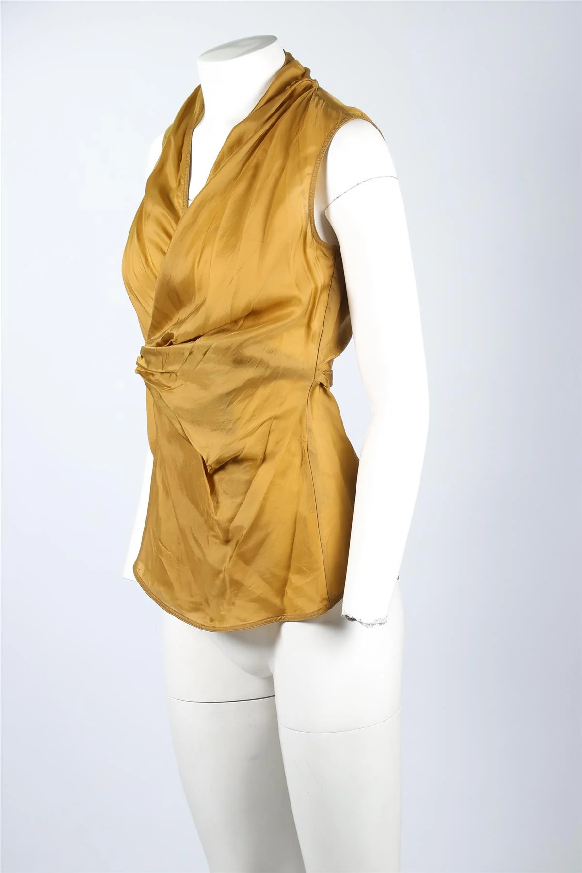 RICH OWENS GOLD SILK TOP IT 42 UK 10 - Image 3