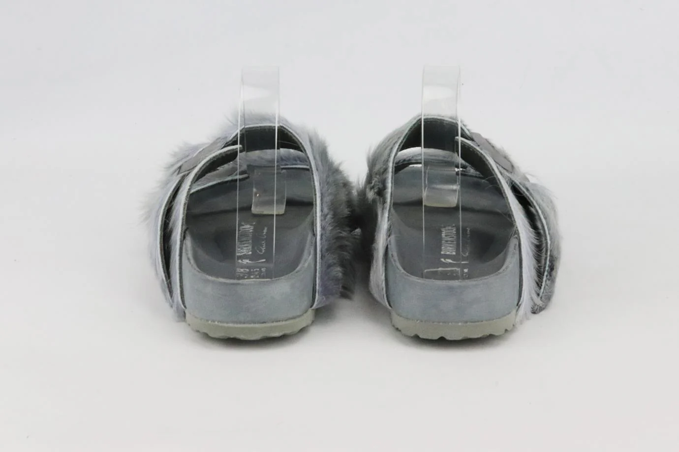 RICK OWENS + BIRKENSTOCK ARIZONA FUR AND LEATHER SLIDES EU 38 UK 5 US 8 - Image 4