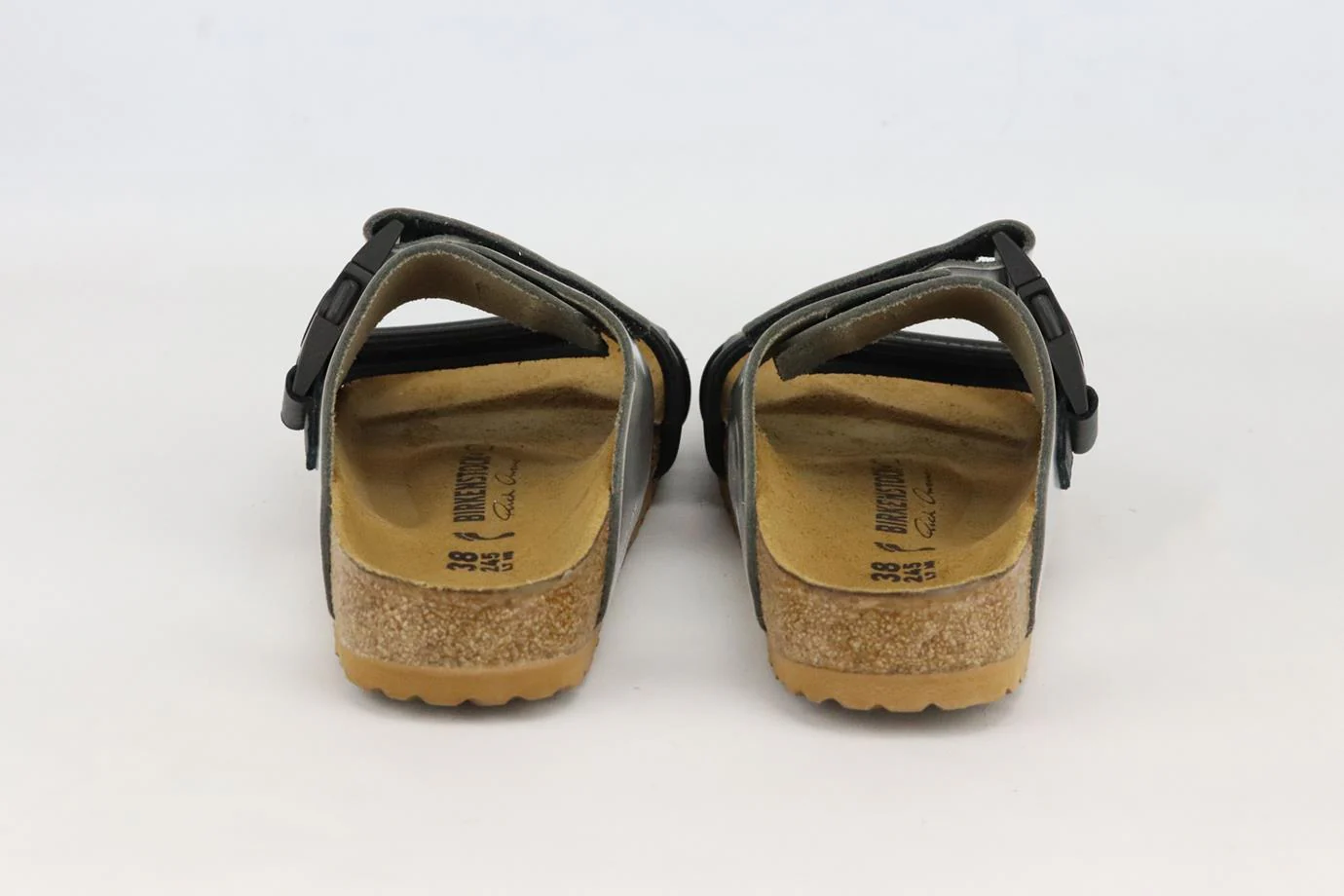 RICK OWENS + BIRKENSTOCK ROTTERDAM METALLIC LEATHER SLIDES EU 38 UK 5 US 8 - Image 4