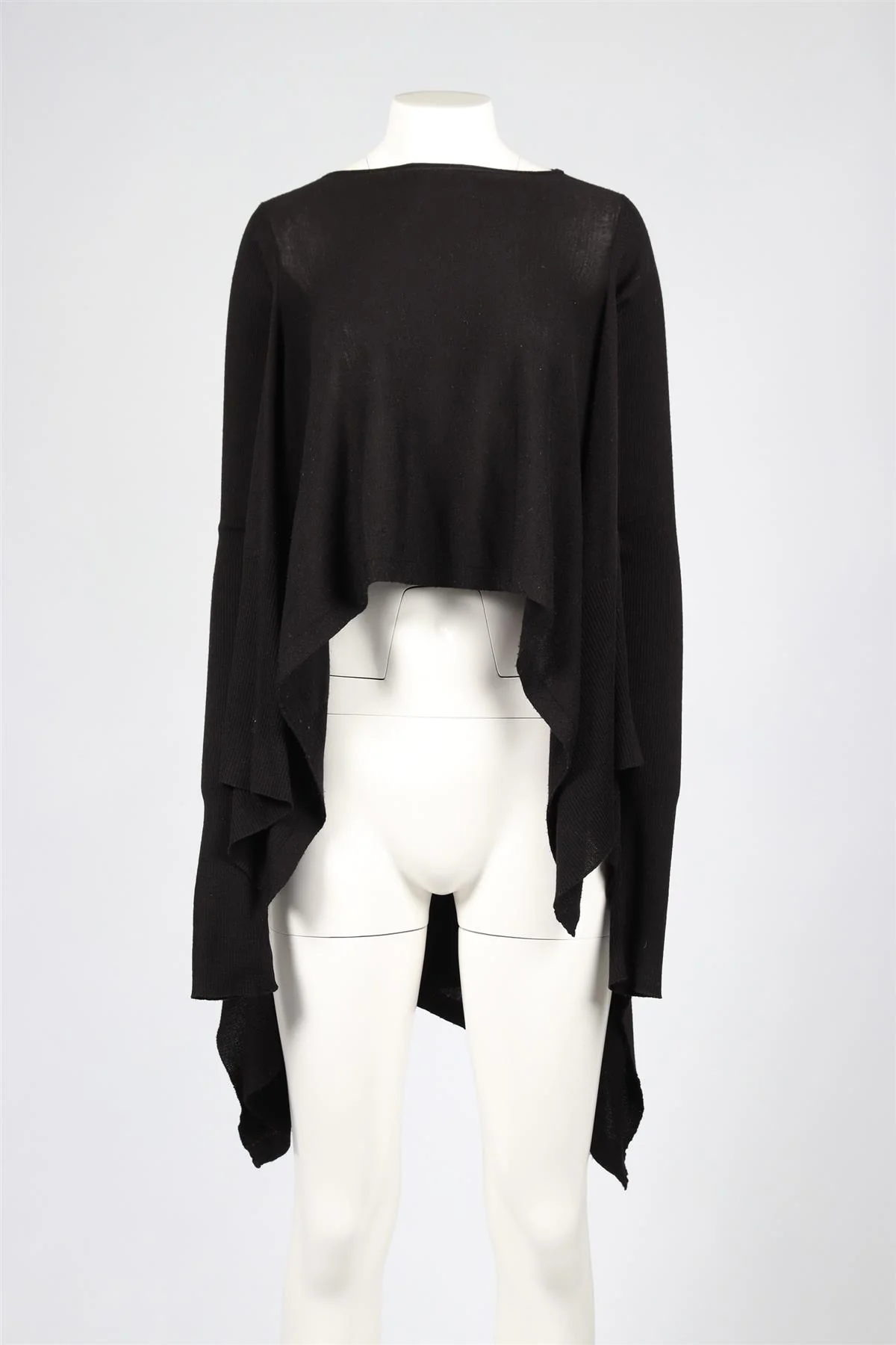 RICK OWENS BLACK WOOL SWEATER XSMALL - Image 2