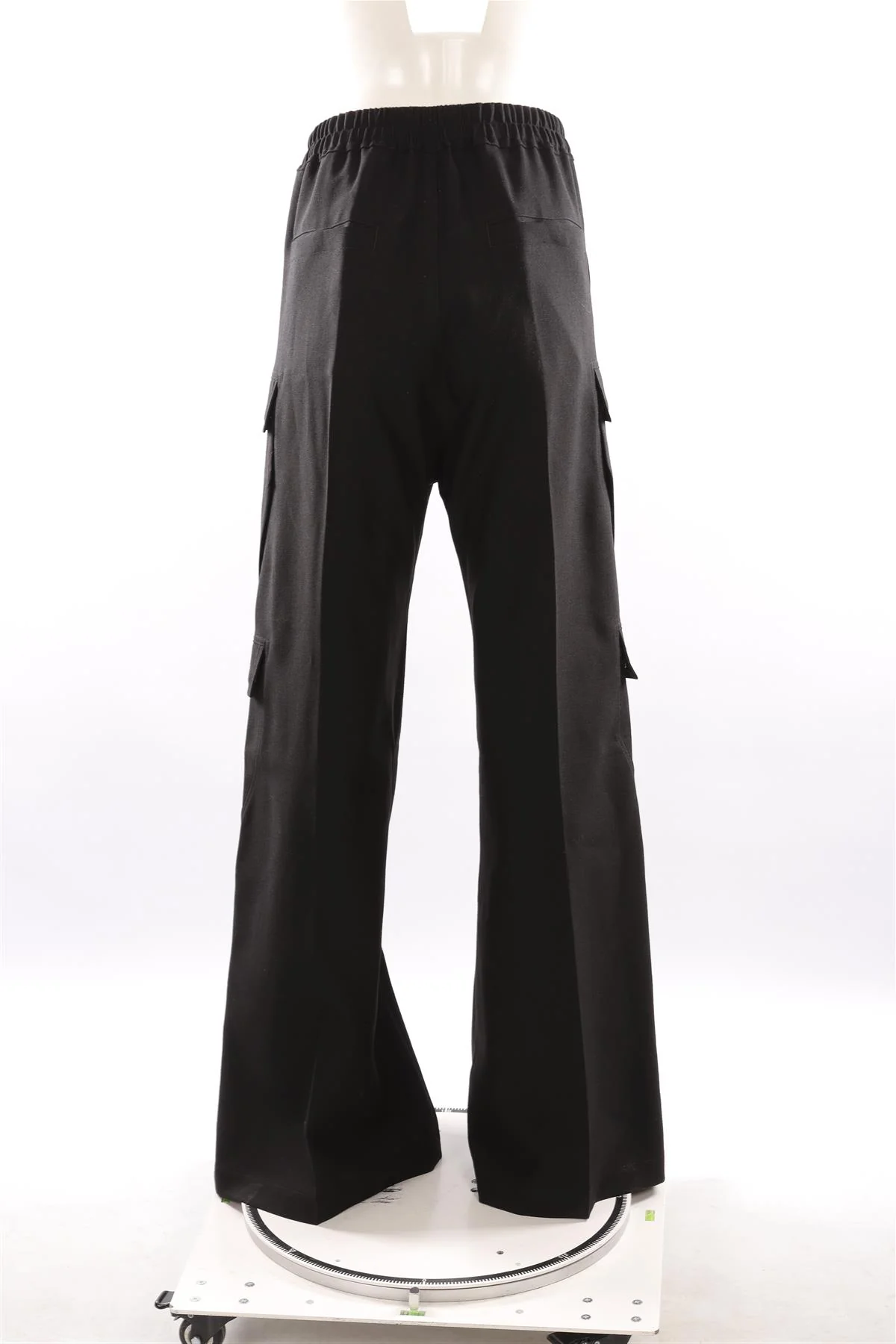 RICK OWENS BLACK WOOL WIDE LEG PANTS IT 40 UK 8 - Image 4