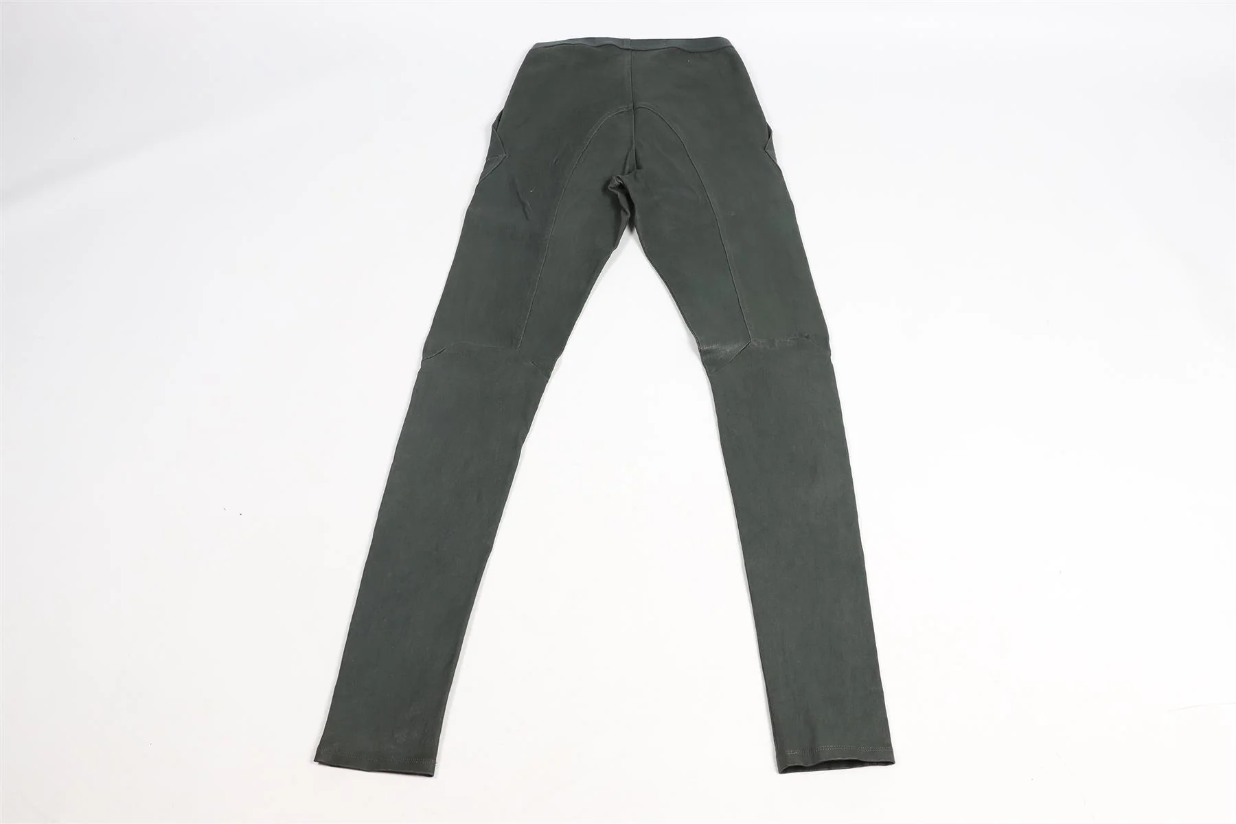 RICK OWENS GREEN LEATHER SKINNY PANTS UK 10 - Image 5