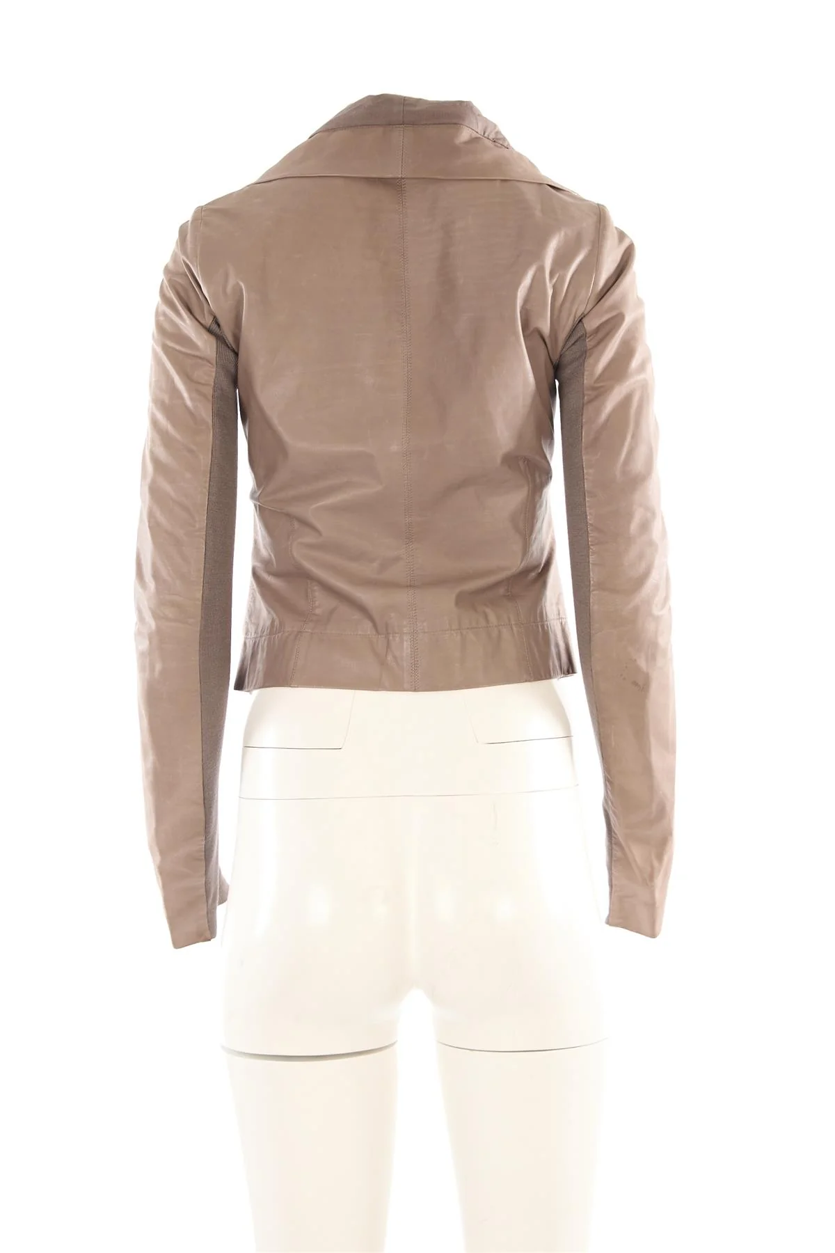 RICK OWENS GREY LEATHER JACKET IT 42 UK 10 - Image 4