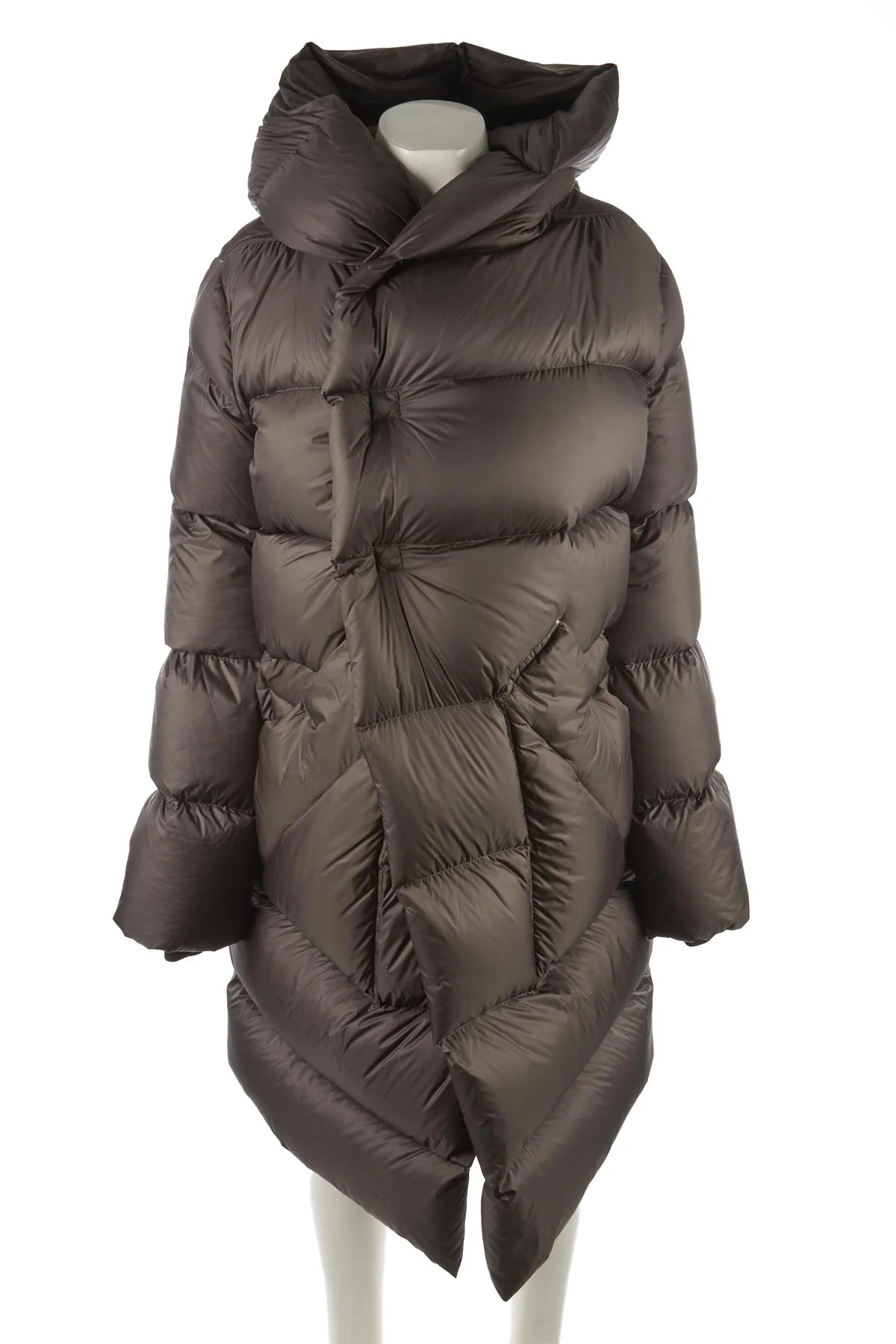 RICK OWENS GREY PADDED DOWN COAT IT 38 UK 6 - Image 2