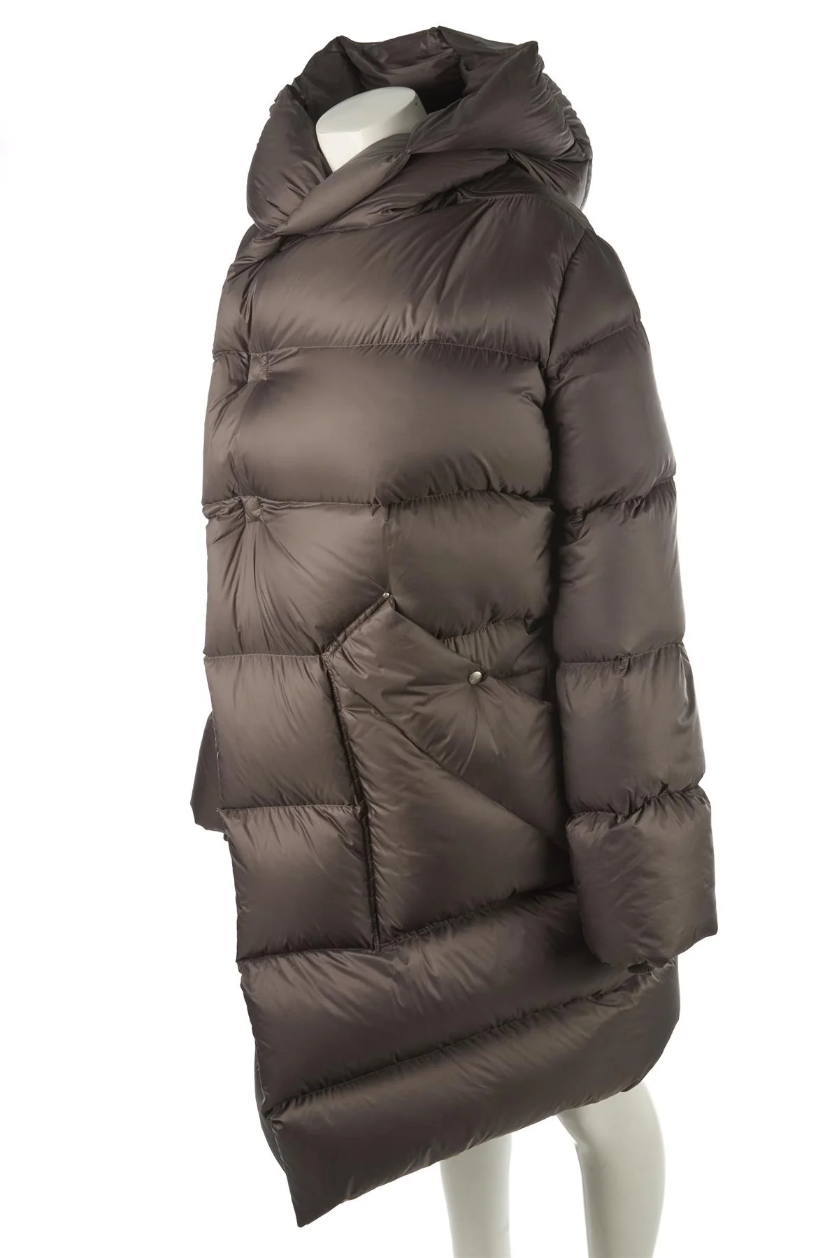RICK OWENS GREY PADDED DOWN COAT IT 38 UK 6 - Image 3