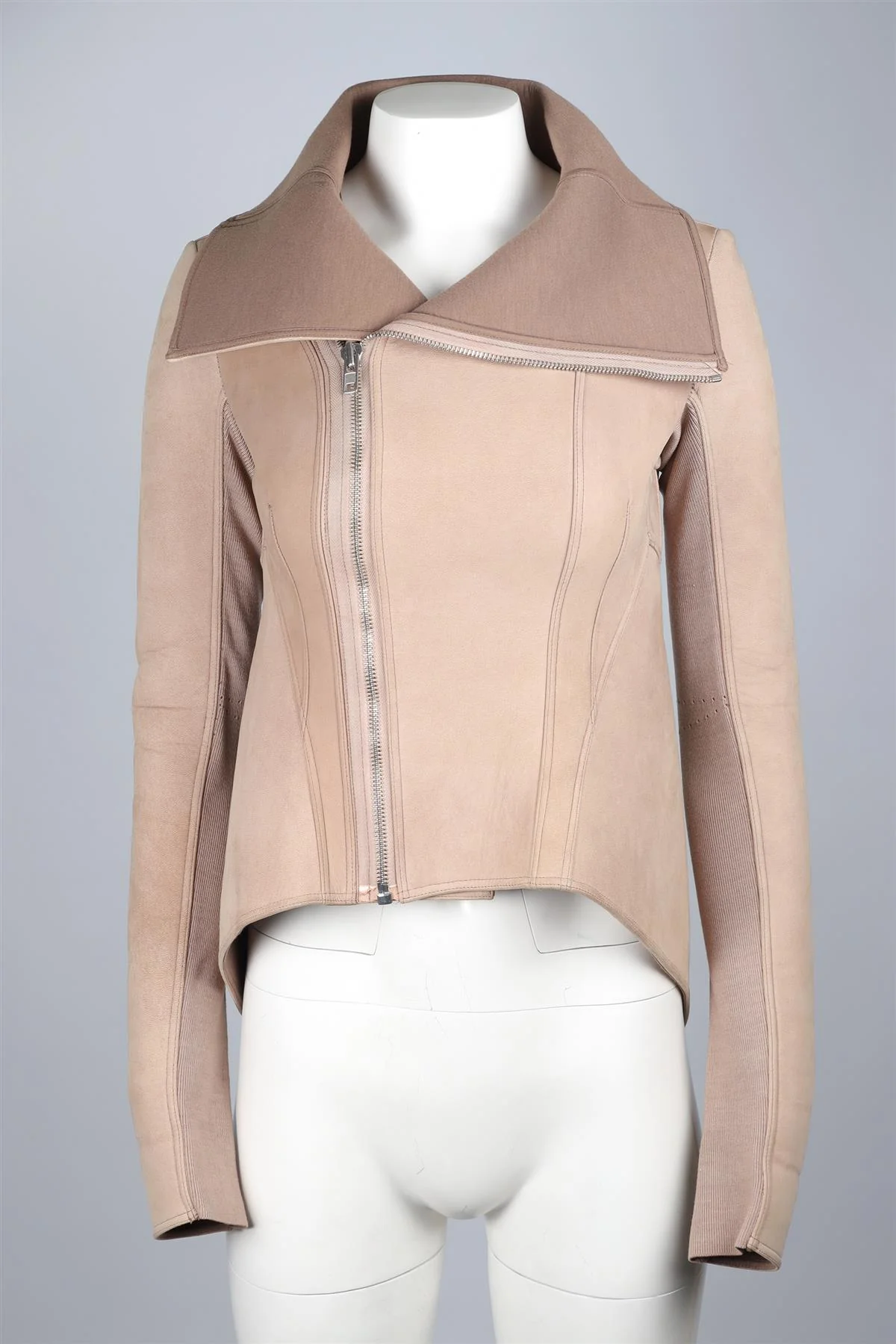 RICK OWENS LILIES BEIGE SUEDE JACKET UK 8 - Image 2