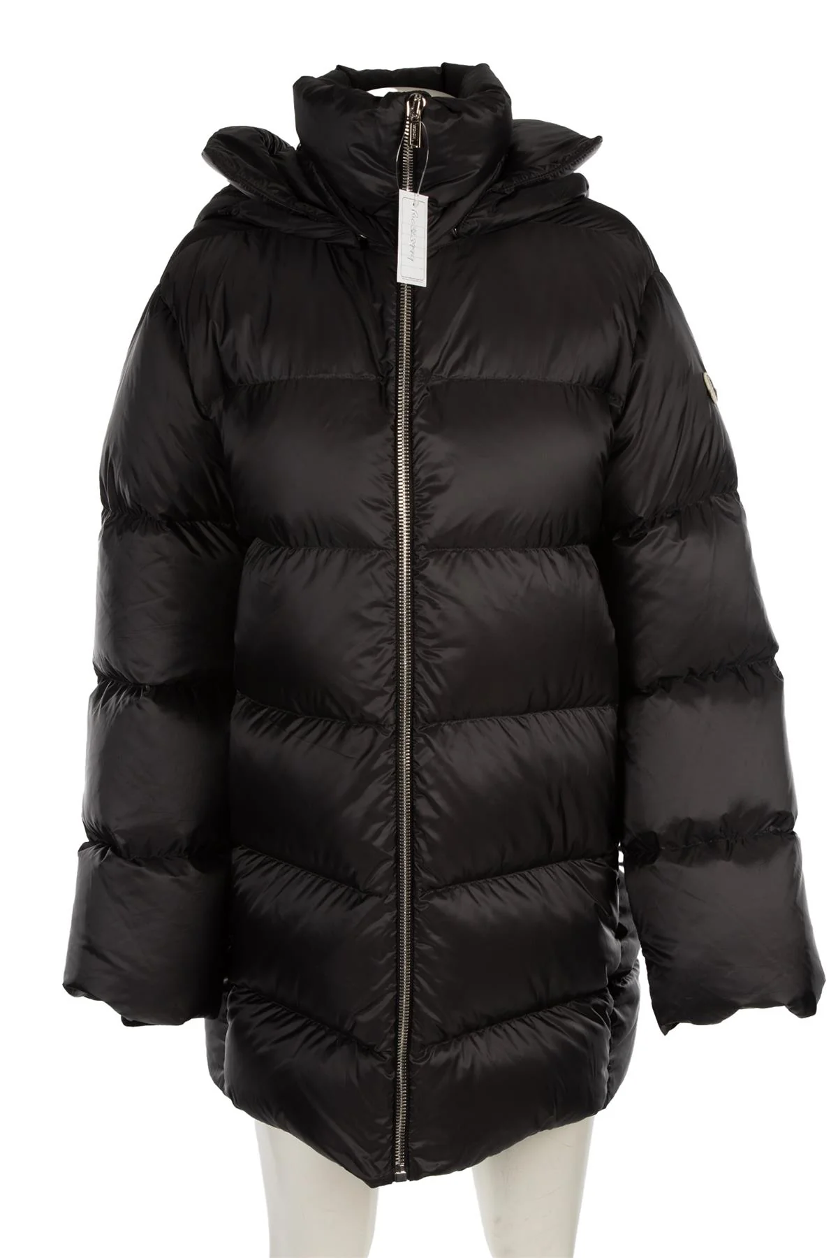 RICK OWENS + MONCLER BLACK PADDED DOWN COAT 0 UK 6 - Image 2