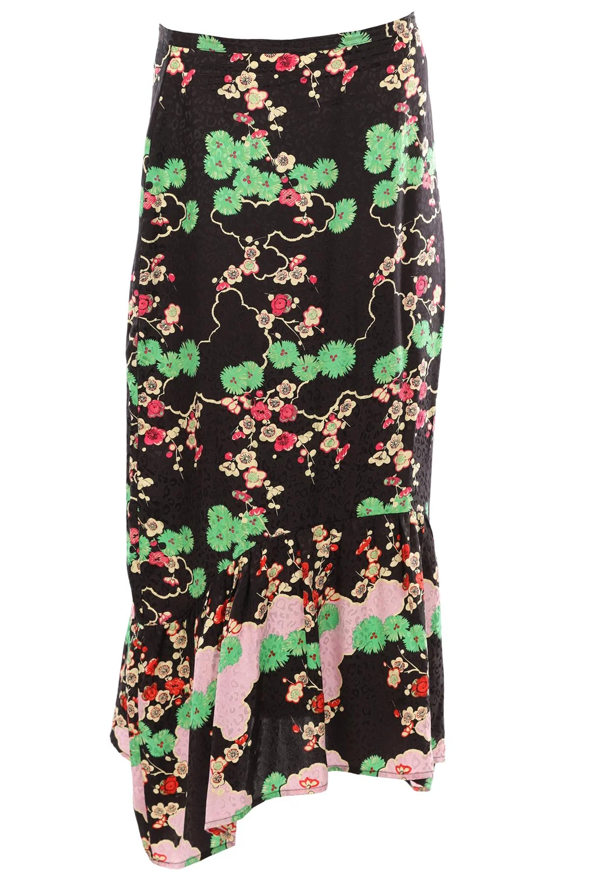 RIXO BLACK SATIN MAXI SKIRT MEDIUM - Image 4