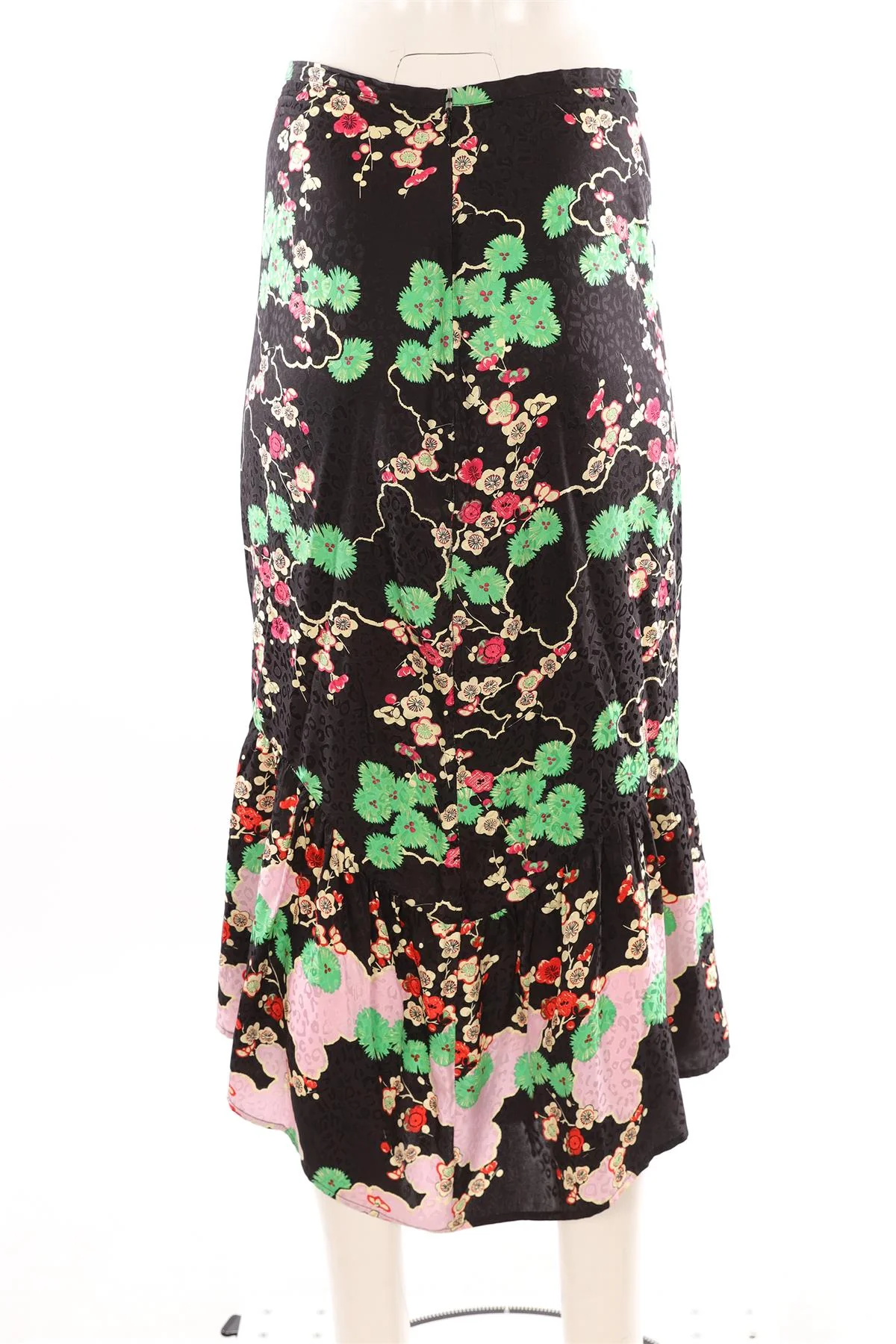 RIXO BLACK SATIN MAXI SKIRT MEDIUM - Image 3