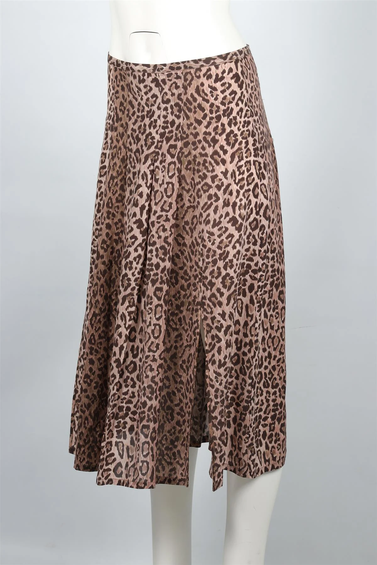 RIXO BROWN SILK MIDI SKIRT XSMALL - Image 3