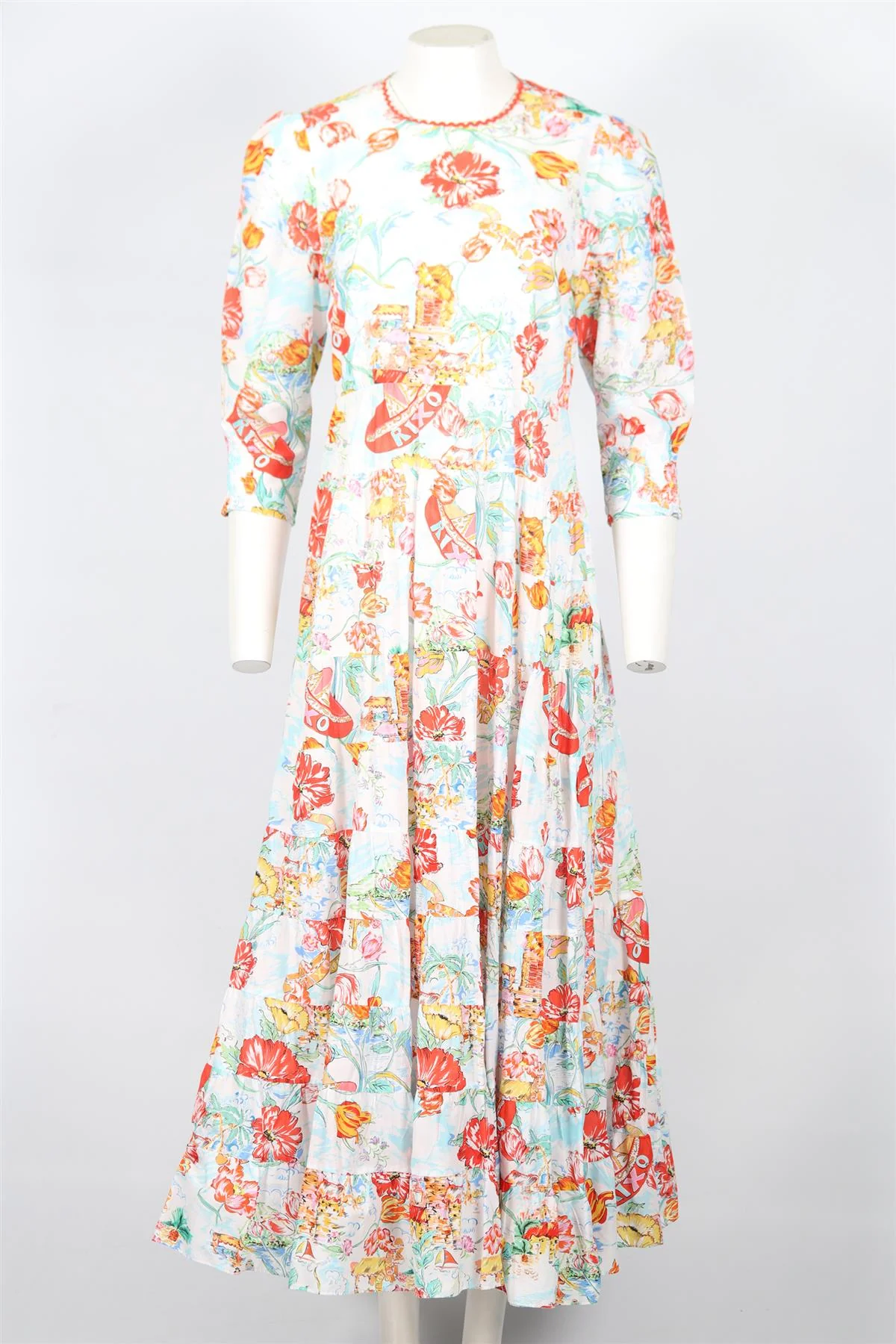 RIXO COTTON MAXI DRESS UK 12 - Image 2