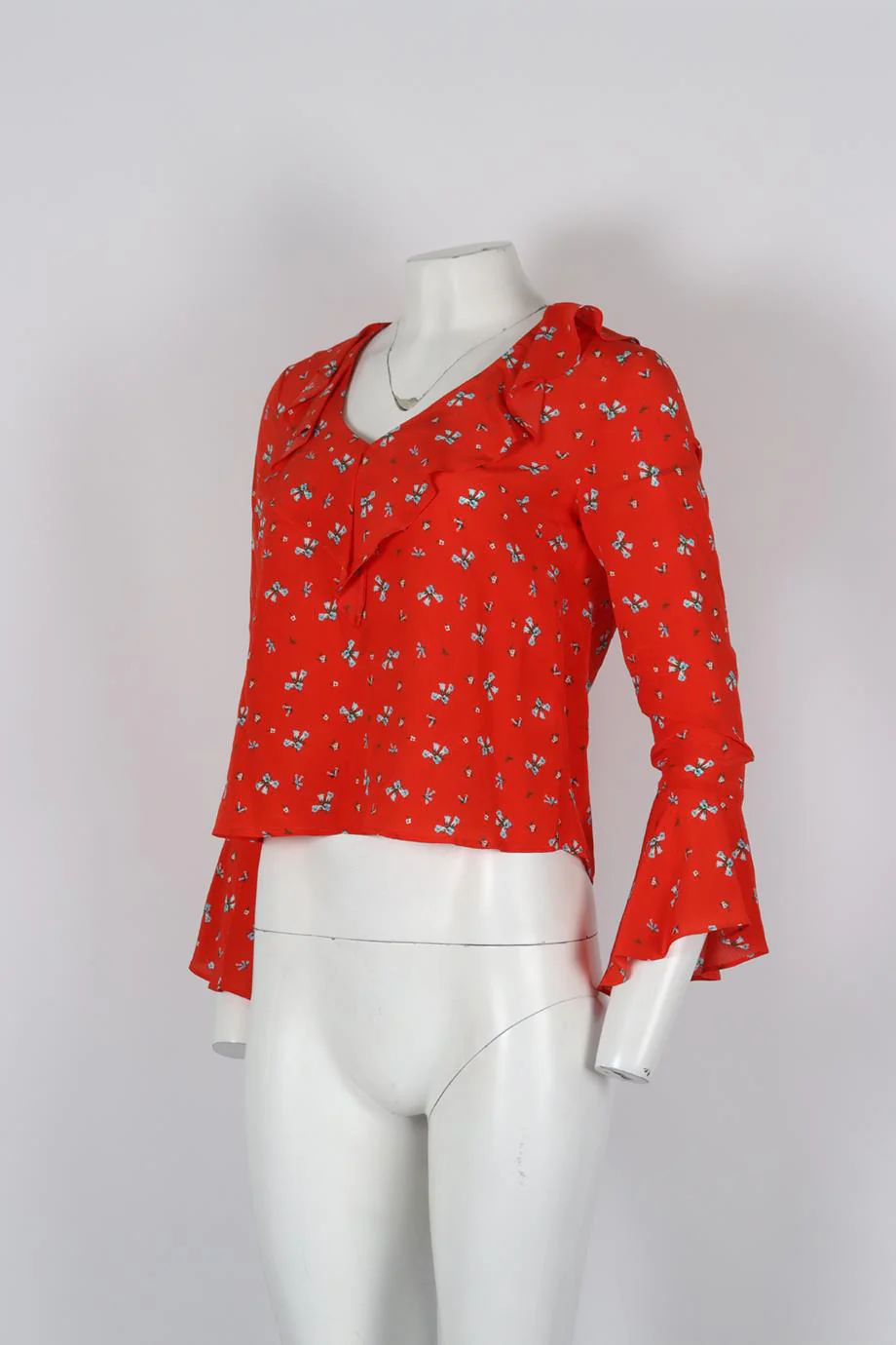RIXO FLORAL PRINT SILK TOP XSMALL - Image 3