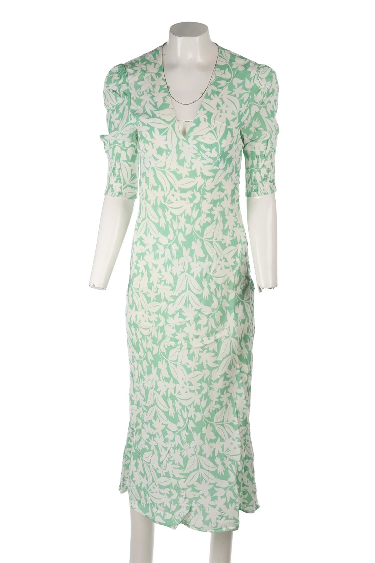 RIXO GREEN CREPE MAXI DRESS XXSMALL - Image 2