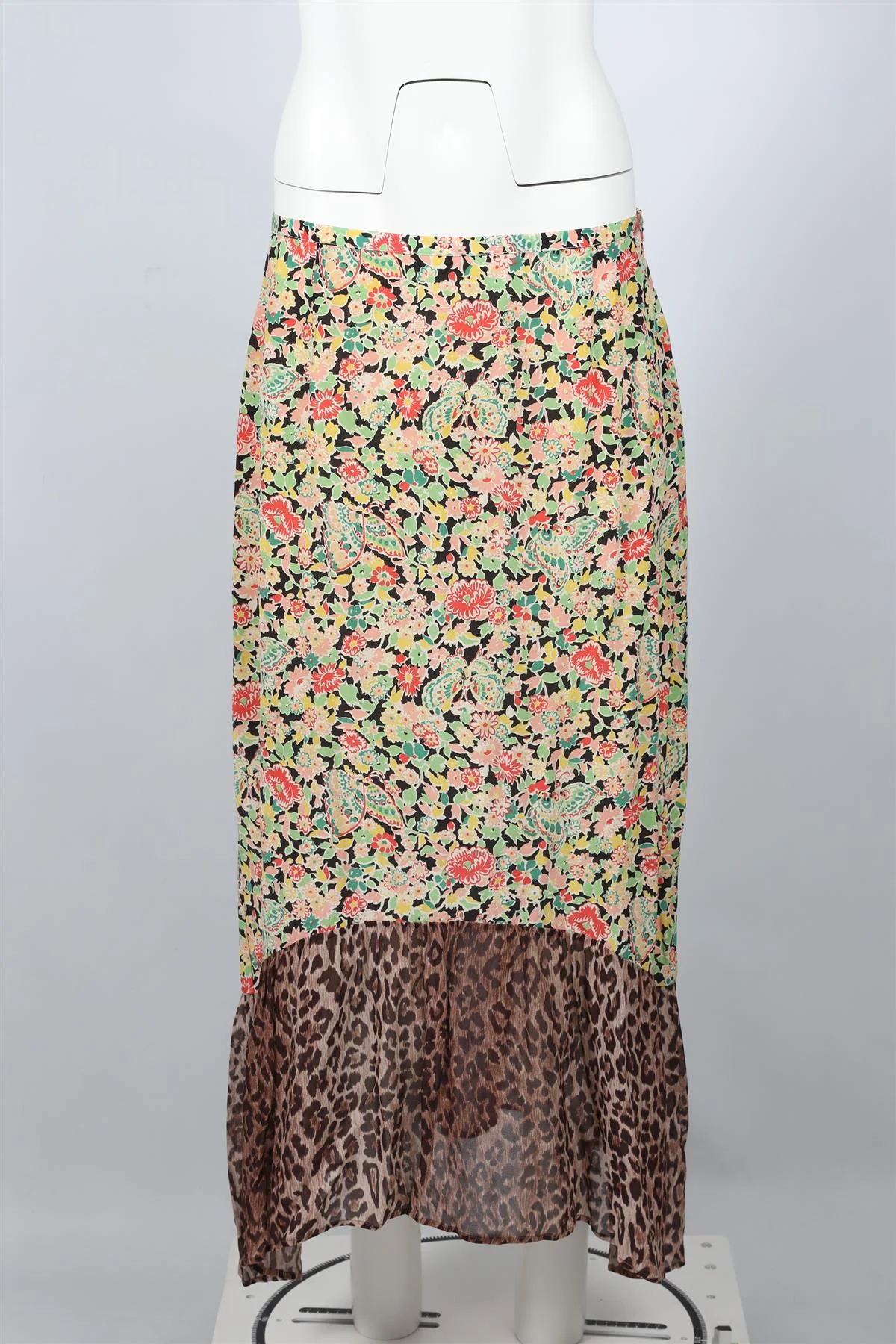 RIXO MULTICOLOURED SILK PRINTED SKIRT UK 14 - Image 2