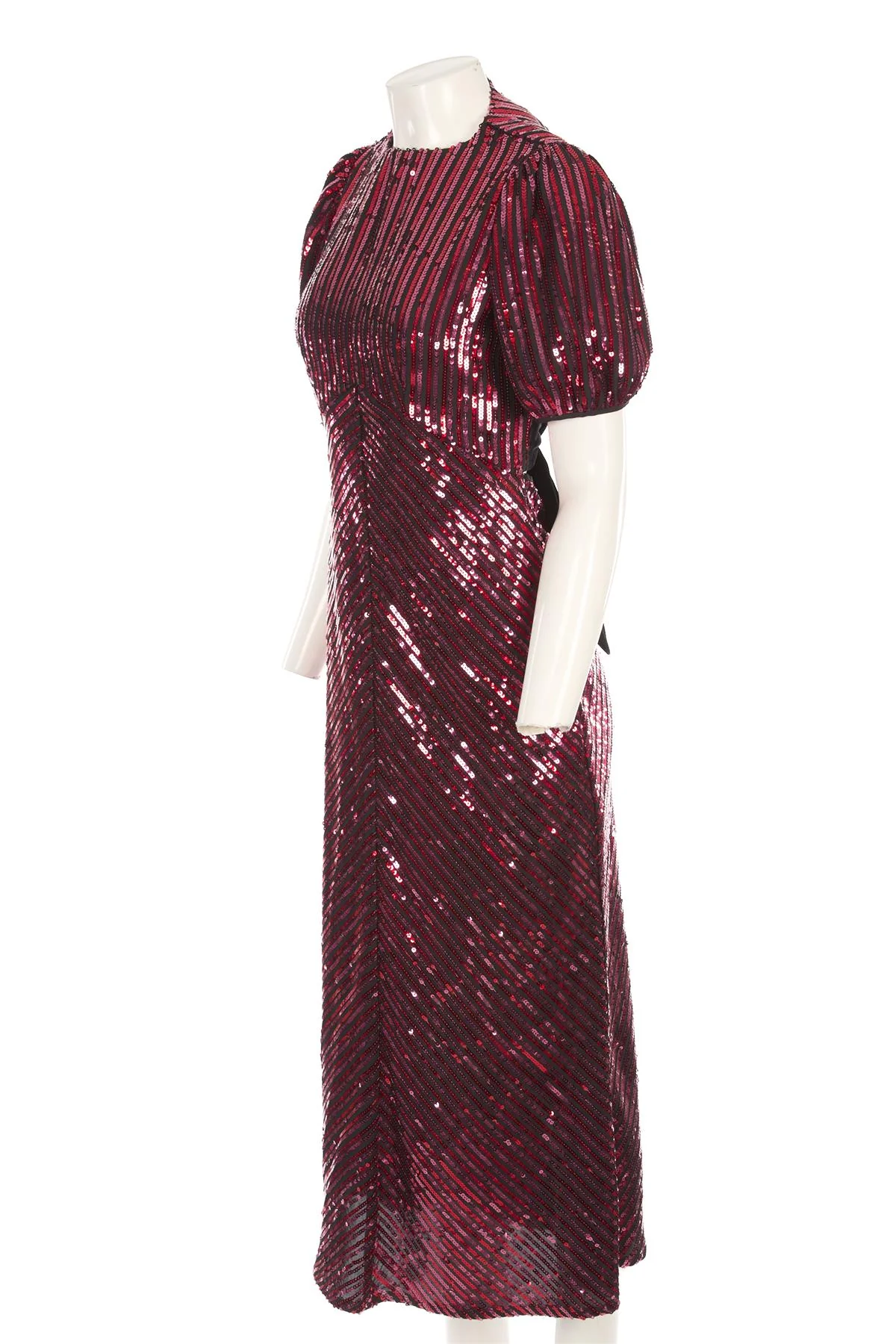 RIXO RED SEQUIN MIDI DRESS MEDIUM - Image 3