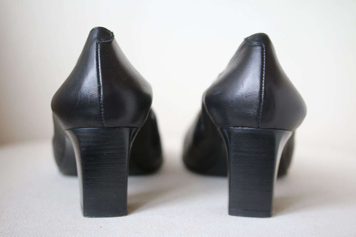 ROBERT CLERGERIE BLOCK HEEL LEATHER PUMPS EU 39.5 UK 6.5 US 9.5 - Image 4