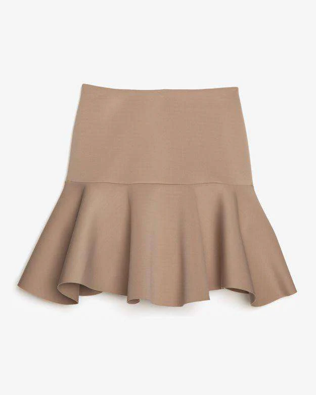 ROBERT RODRIGUEZ BEIGE TECHNO FLARE SKIRT US 6 UK 10 - Image 5