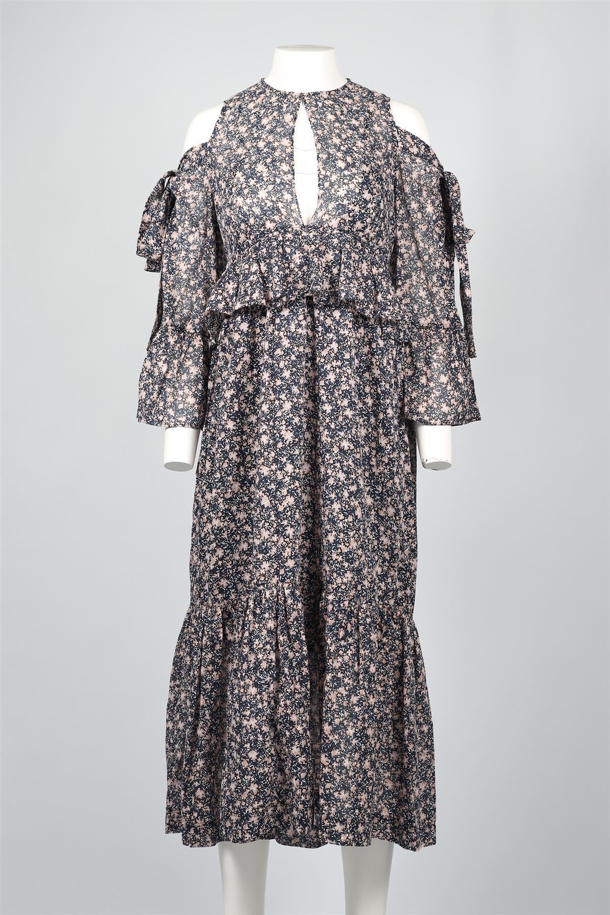 ROBERT RODRIGUEZ NAVY COTTON MAXI DRESS US 6 UK 10 - Image 2