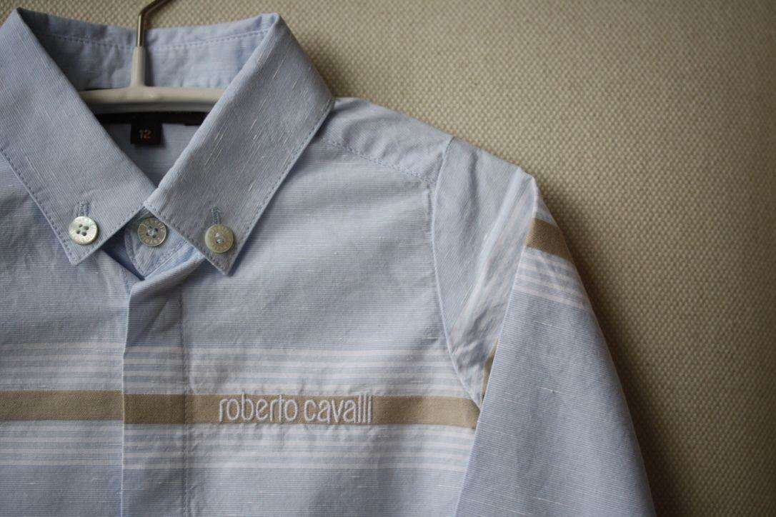 ROBERTO CAVALLI BABY BLUE COTTON SHIRT 12 MONTHS - Image 3