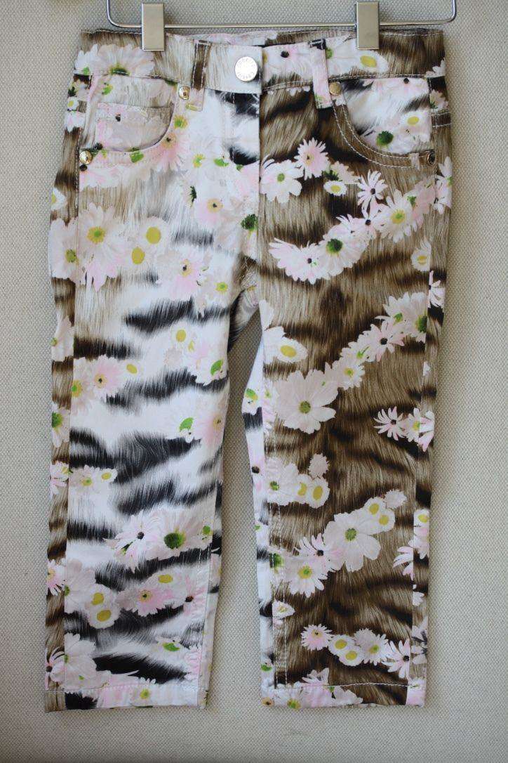 ROBERTO CAVALLI BABY GIRLS DAISY TIGER PRINT CROPPED SATIN JEANS 3 YEARS - Image 12
