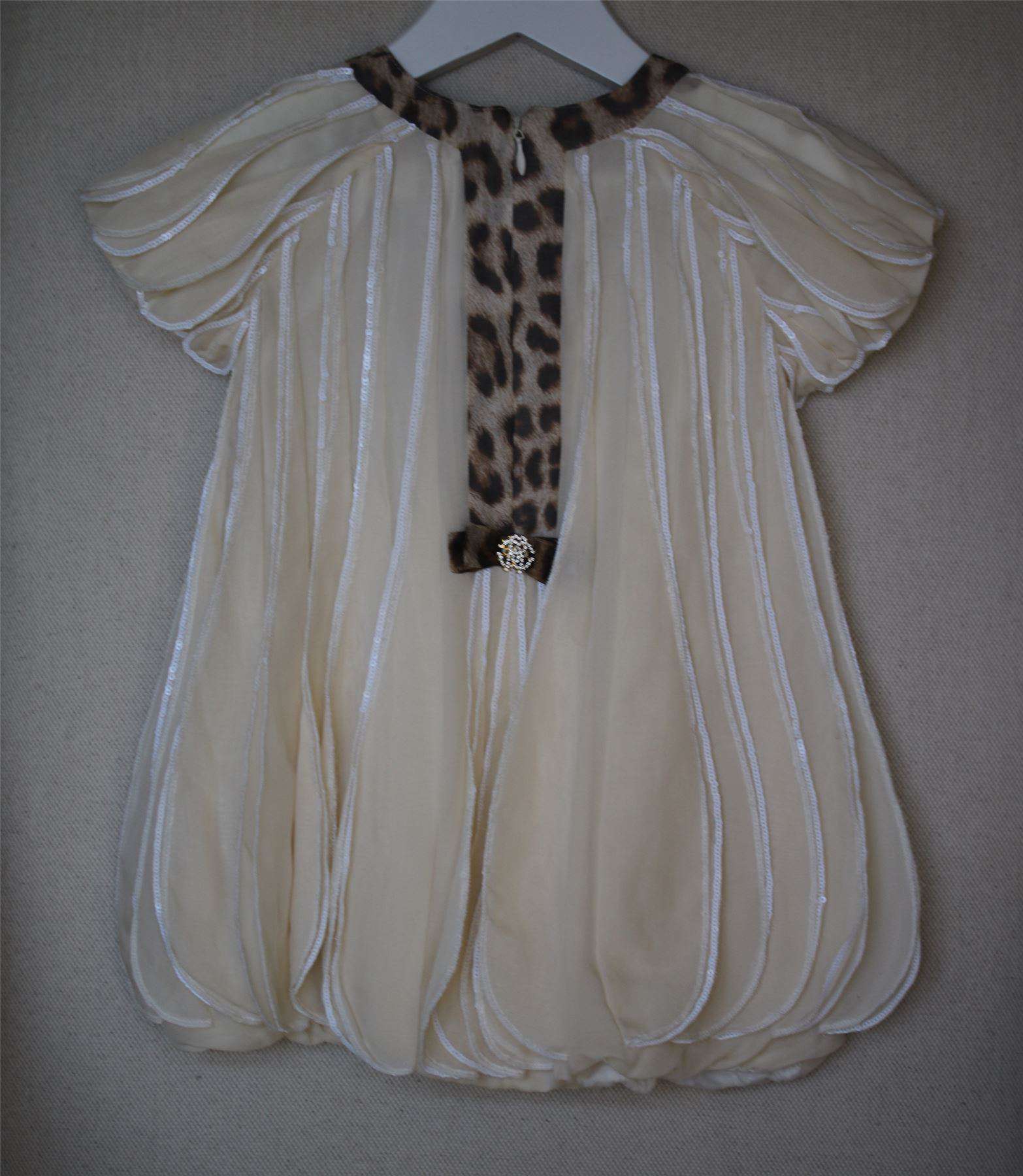 ROBERTO CAVALLI BABY GIRLS IVORY SILK LAYER DRESS 24 MONTHS - Image 2