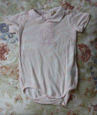 ROBERTO CAVALLI BABY GIRLS PALE PINK LEOPARD ZEBRA PRINT ROMPER 6 MONTHS - Image 2