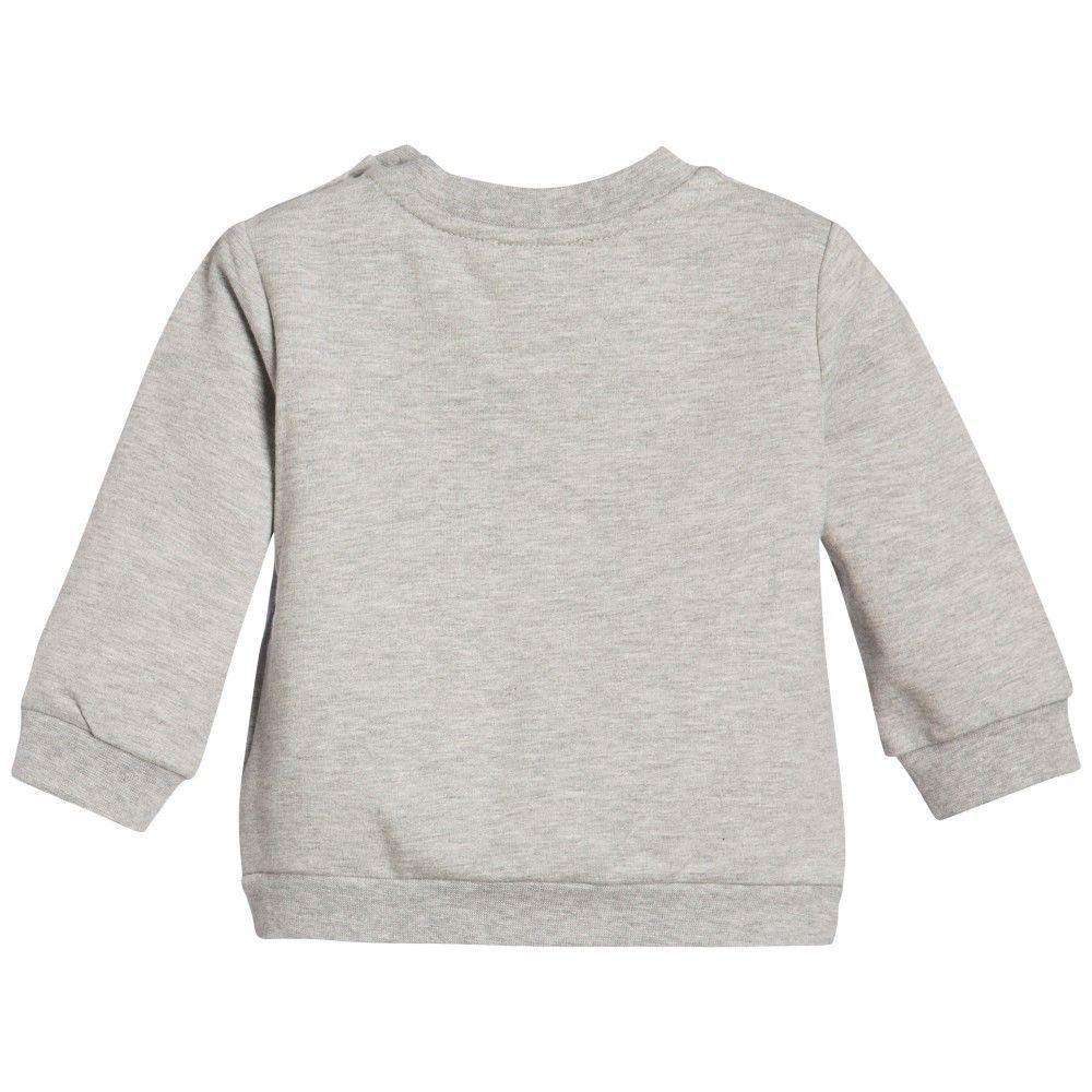 ROBERTO CAVALLI BABY GREY BLUE LOGO SWEATSHIRT 9 MONTHS - Image 2