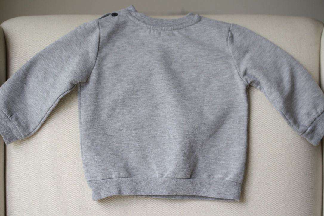 ROBERTO CAVALLI BABY GREY BLUE LOGO SWEATSHIRT 9 MONTHS - Image 5