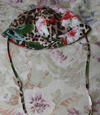 ROBERTO CAVALLI BABY LEOPARD AND CHERRY PRINT HAT 6 MONTHS - Image 2