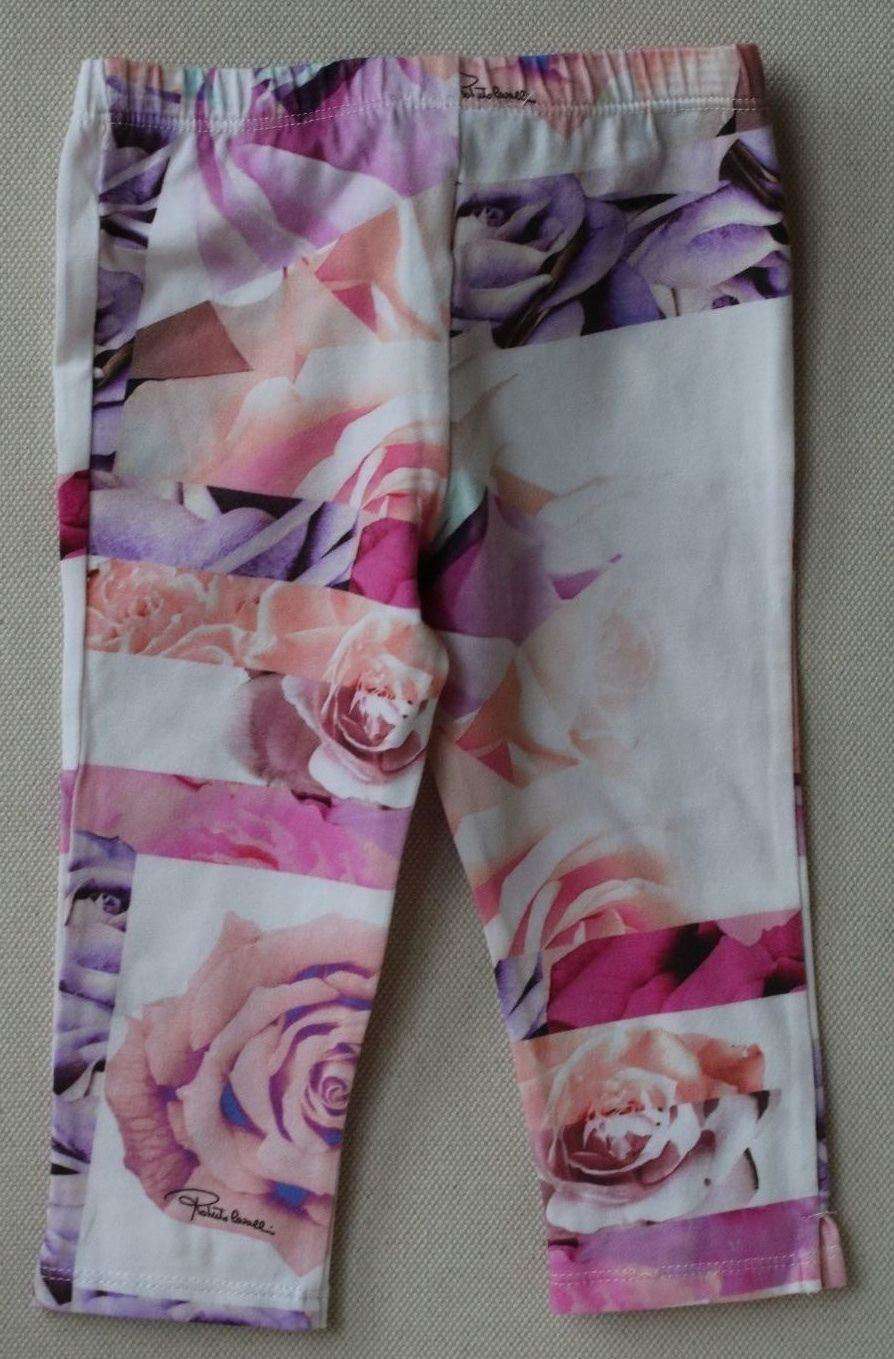 ROBERTO CAVALLI BABY PINK FLORAL LEGGINGS WITH BOWS 24 MONTHS - Image 3