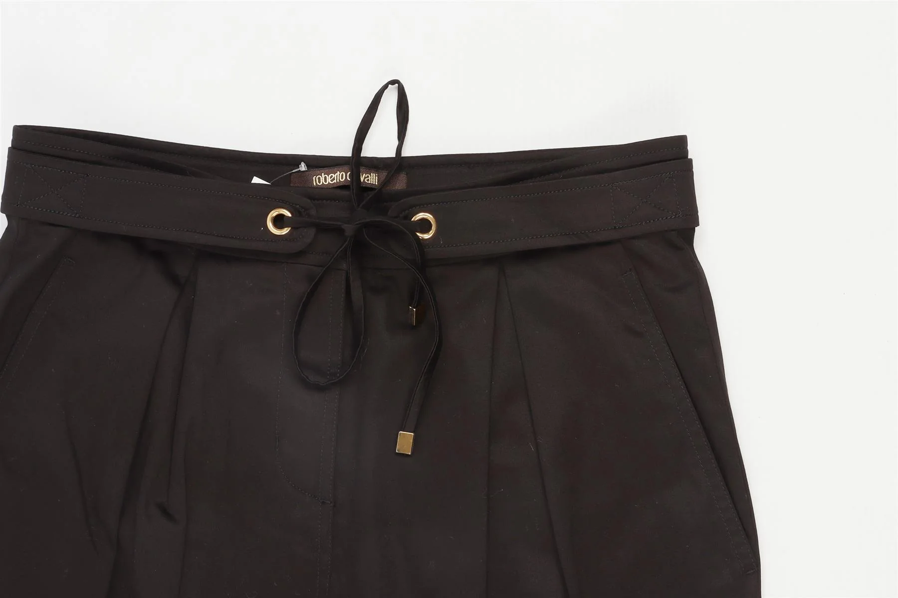 ROBERTO CAVALLI BLACK COTTON TAPERED PANTS IT 38 UK 6 - Image 3