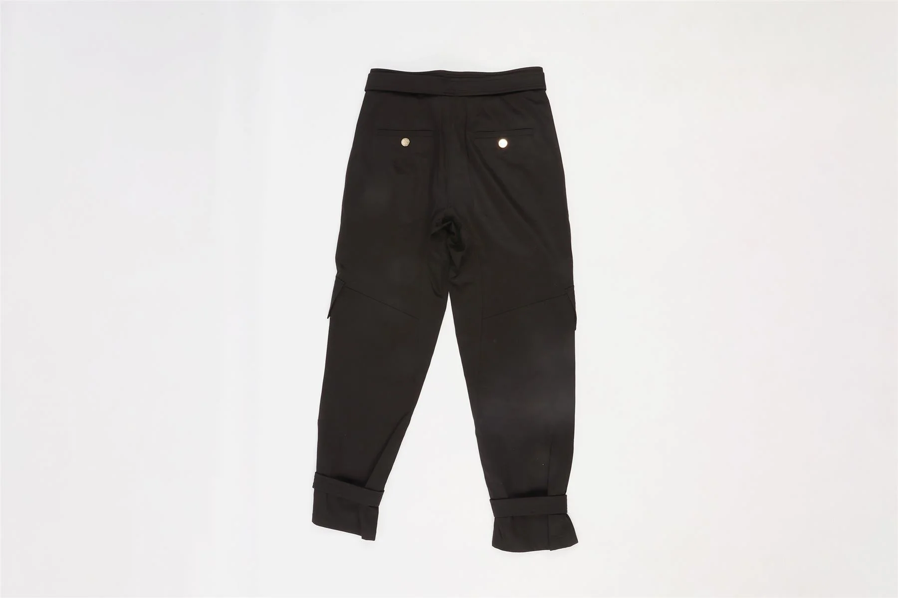 ROBERTO CAVALLI BLACK COTTON TAPERED PANTS IT 38 UK 6 - Image 4