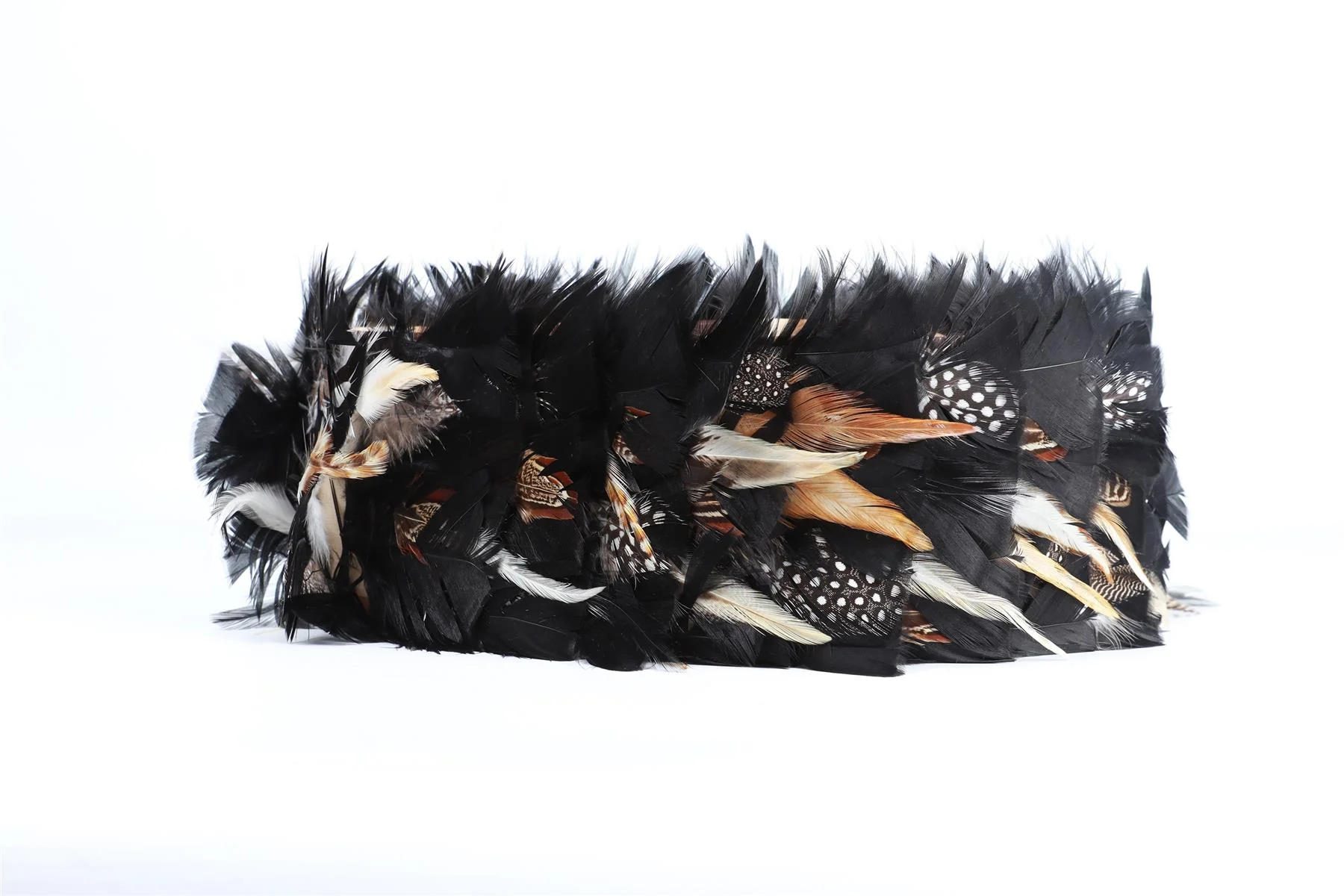 ROBERTO CAVALLI BLACK FEATHER BELT ONE SIZE - Image 4