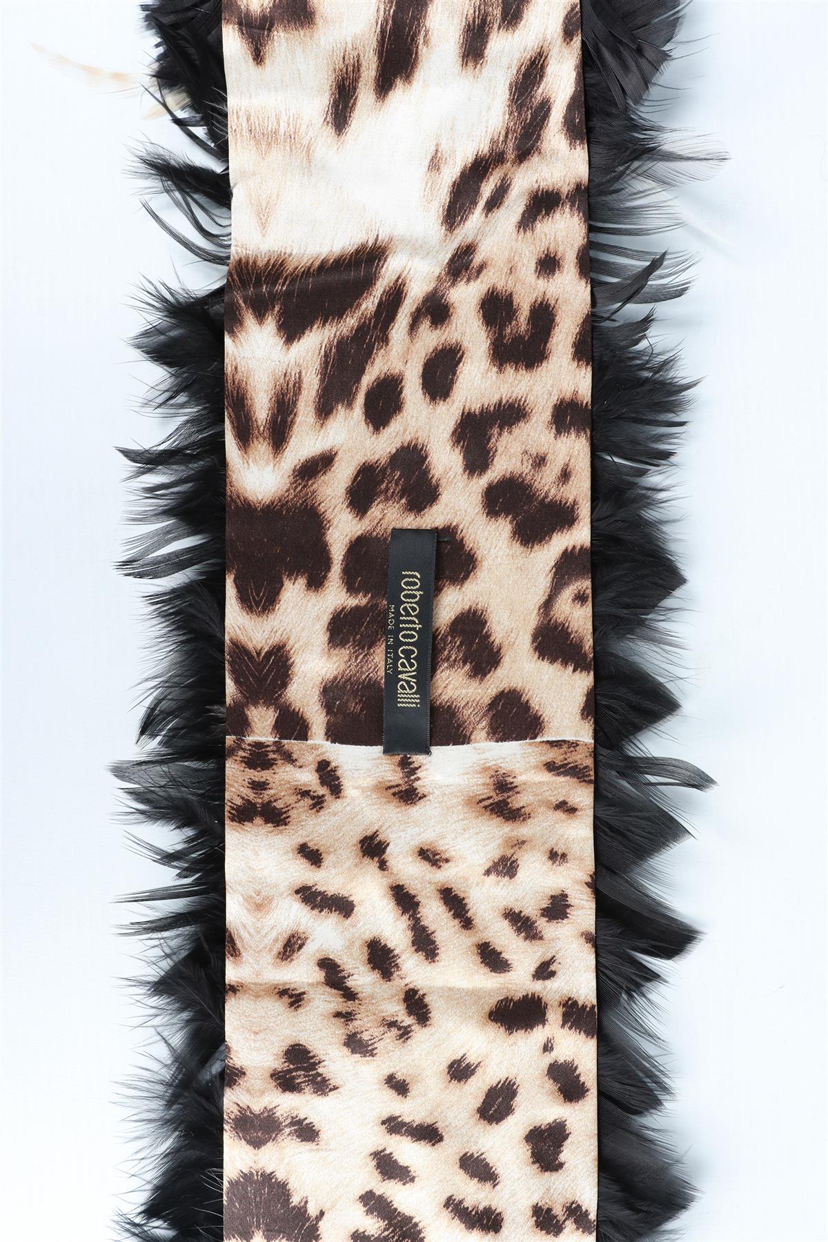 ROBERTO CAVALLI BLACK FEATHER BELT ONE SIZE - Image 6