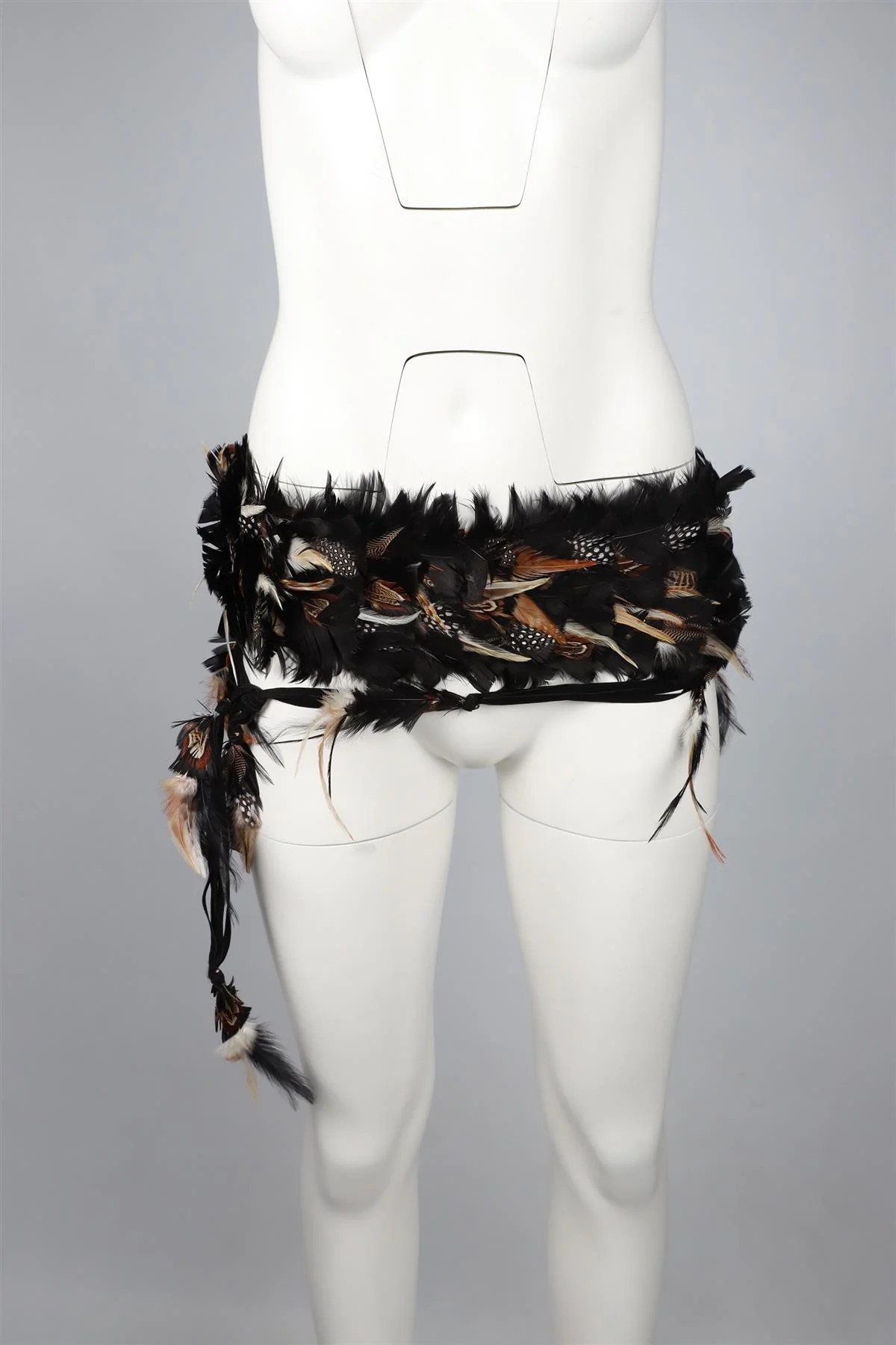 ROBERTO CAVALLI BLACK FEATHER BELT ONE SIZE - Image 7