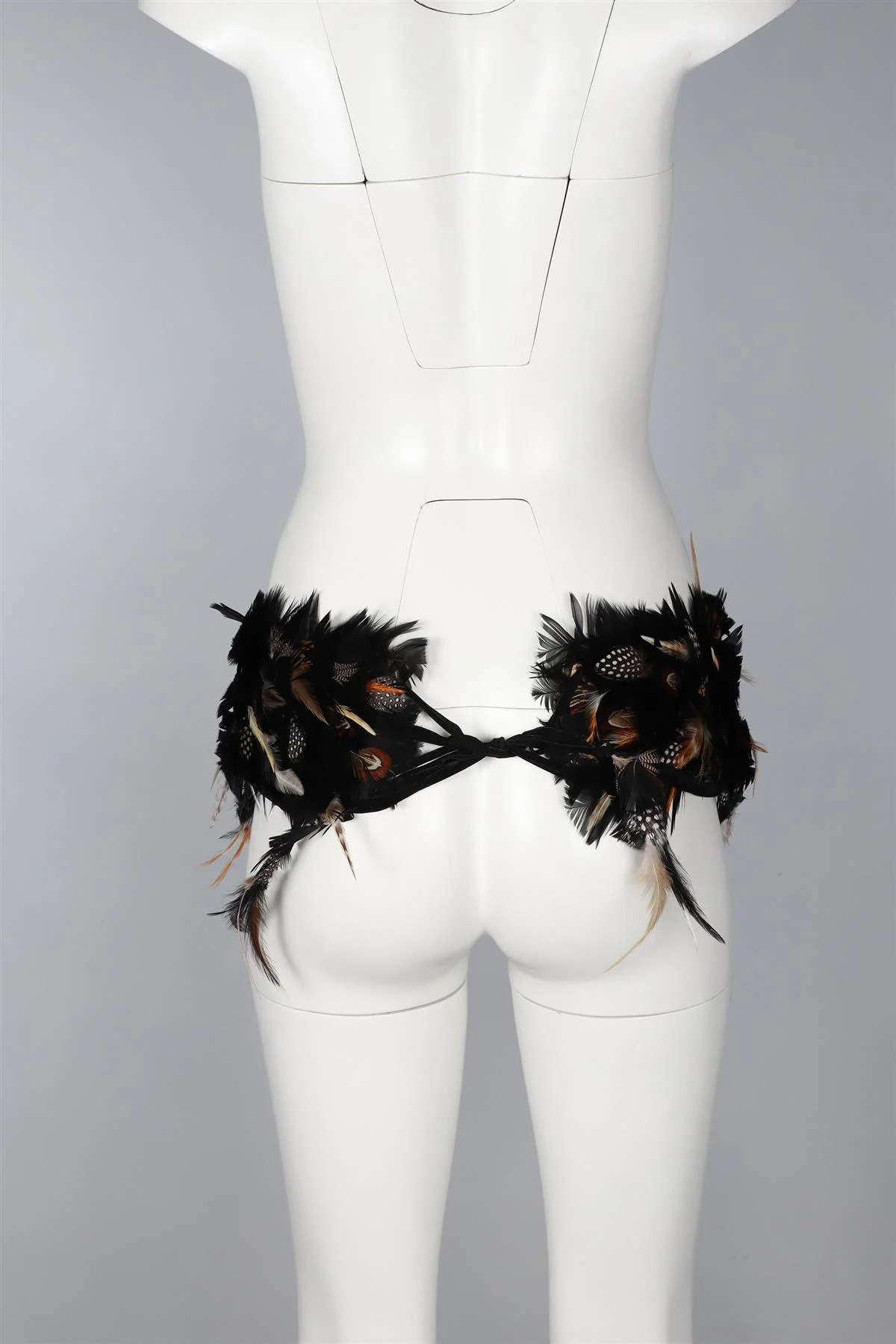 ROBERTO CAVALLI BLACK FEATHER BELT ONE SIZE - Image 8