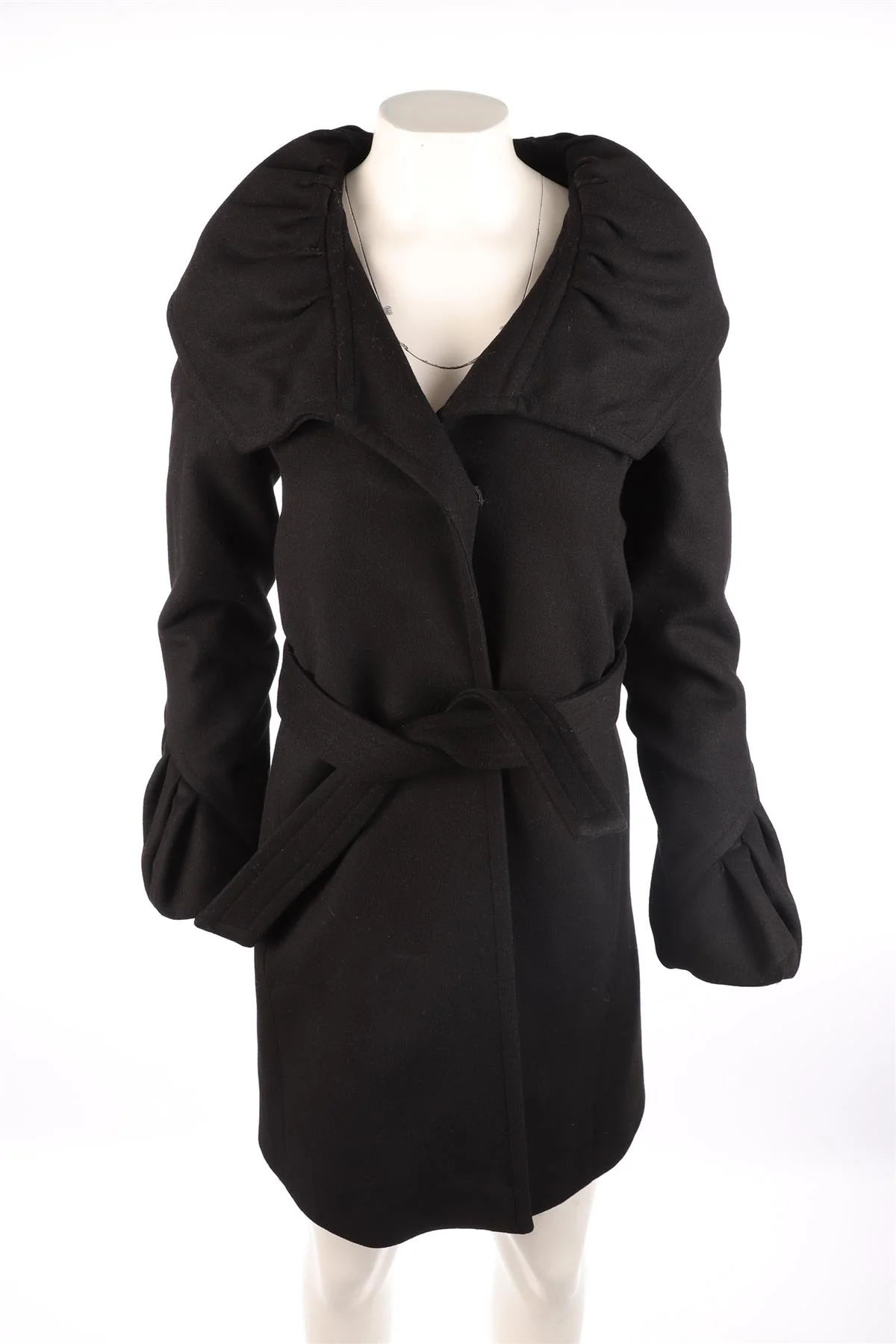 ROBERTO CAVALLI BLACK WOOL COAT IT 38 UK 6 - Image 2