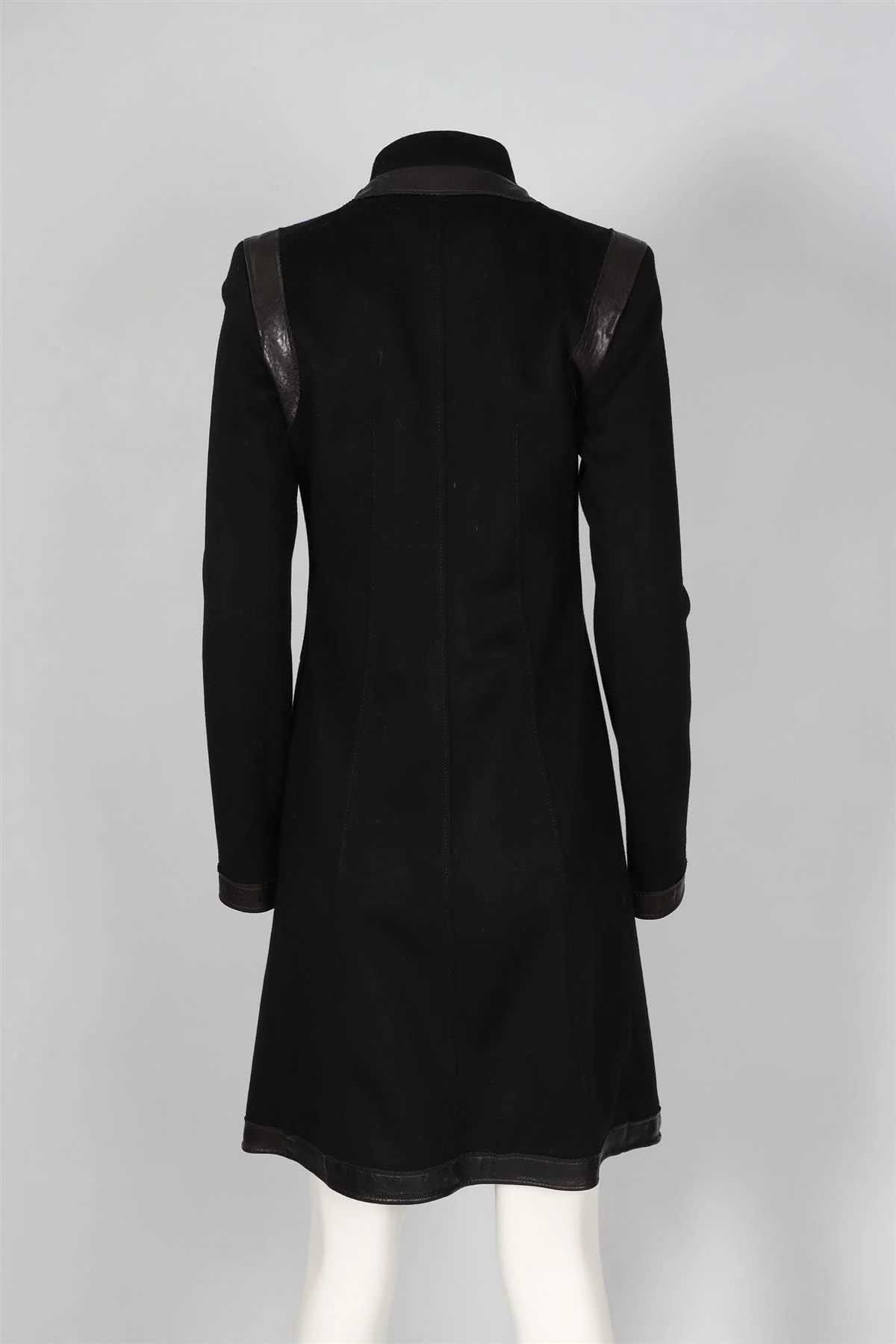 ROBERTO CAVALLI BLACK WOOL COAT IT 44 UK 12 - Image 4