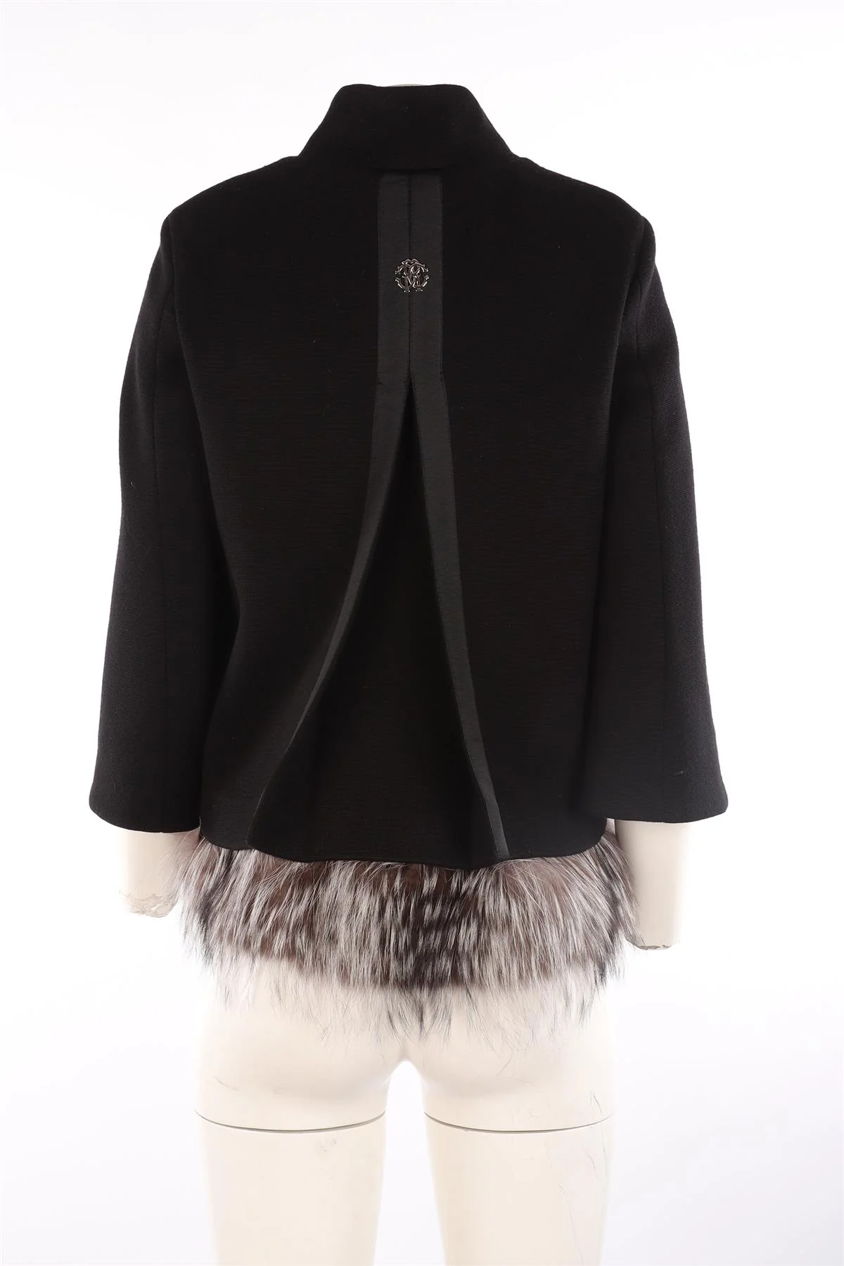 ROBERTO CAVALLI BLACK WOOL JACKET IT 38 UK 6 - Image 4