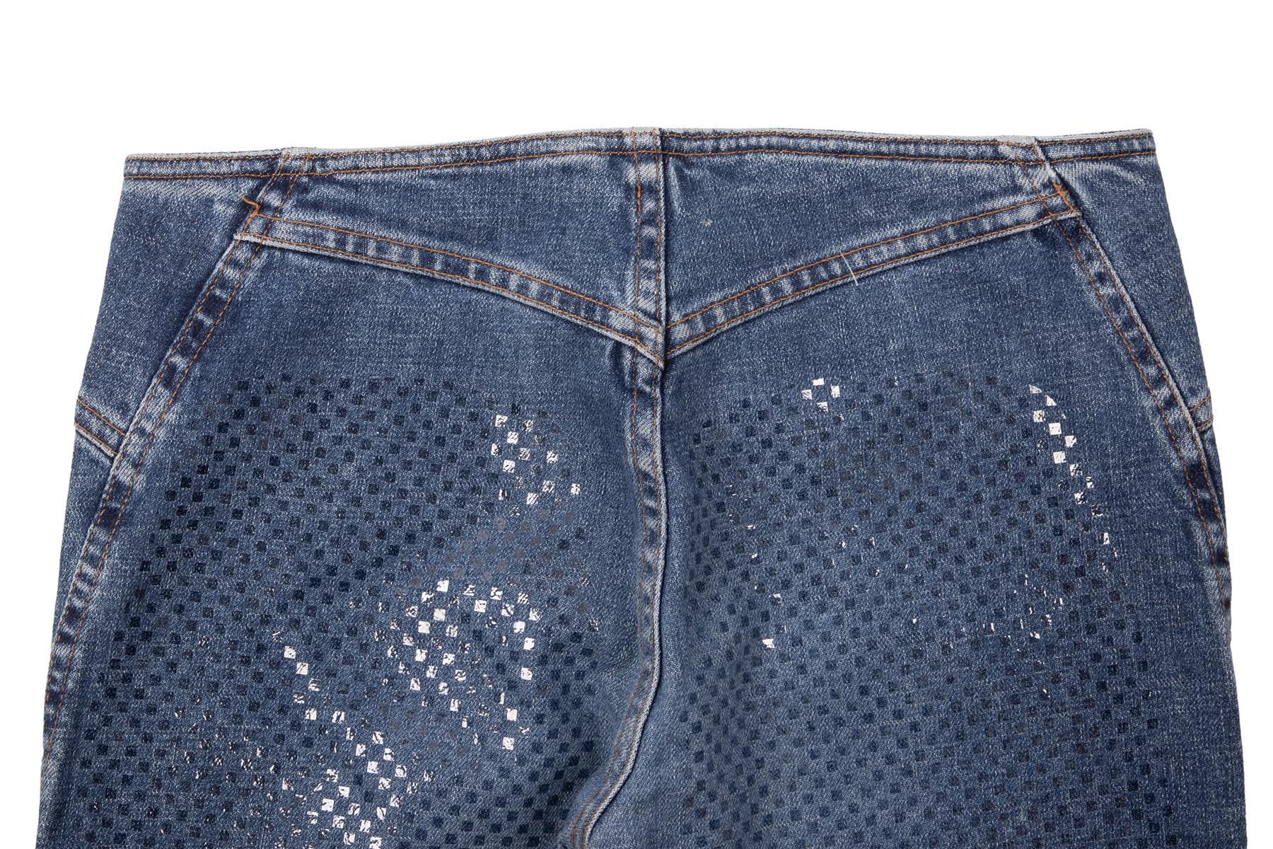 ROBERTO CAVALLI BLUE VINTAGE LOW RISE FLARED JEANS XSMALL - Image 5